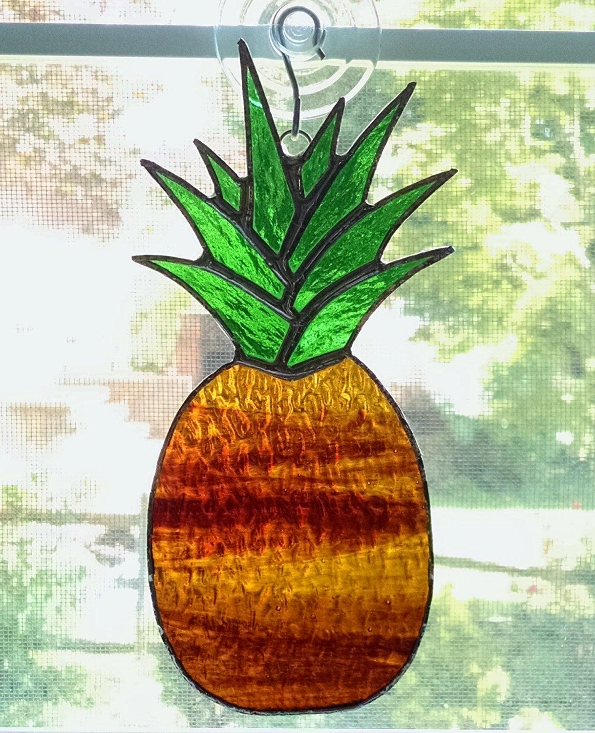 Pineapple Stained Glass Suncatcher