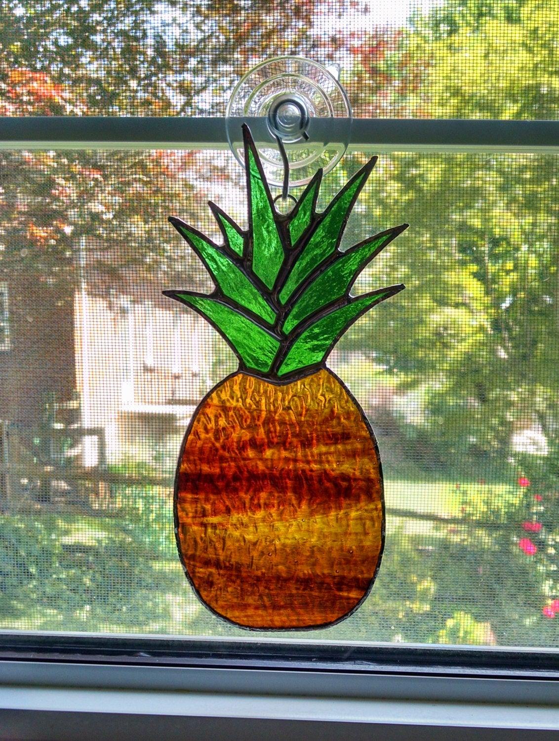 Pineapple Stained Glass Suncatcher