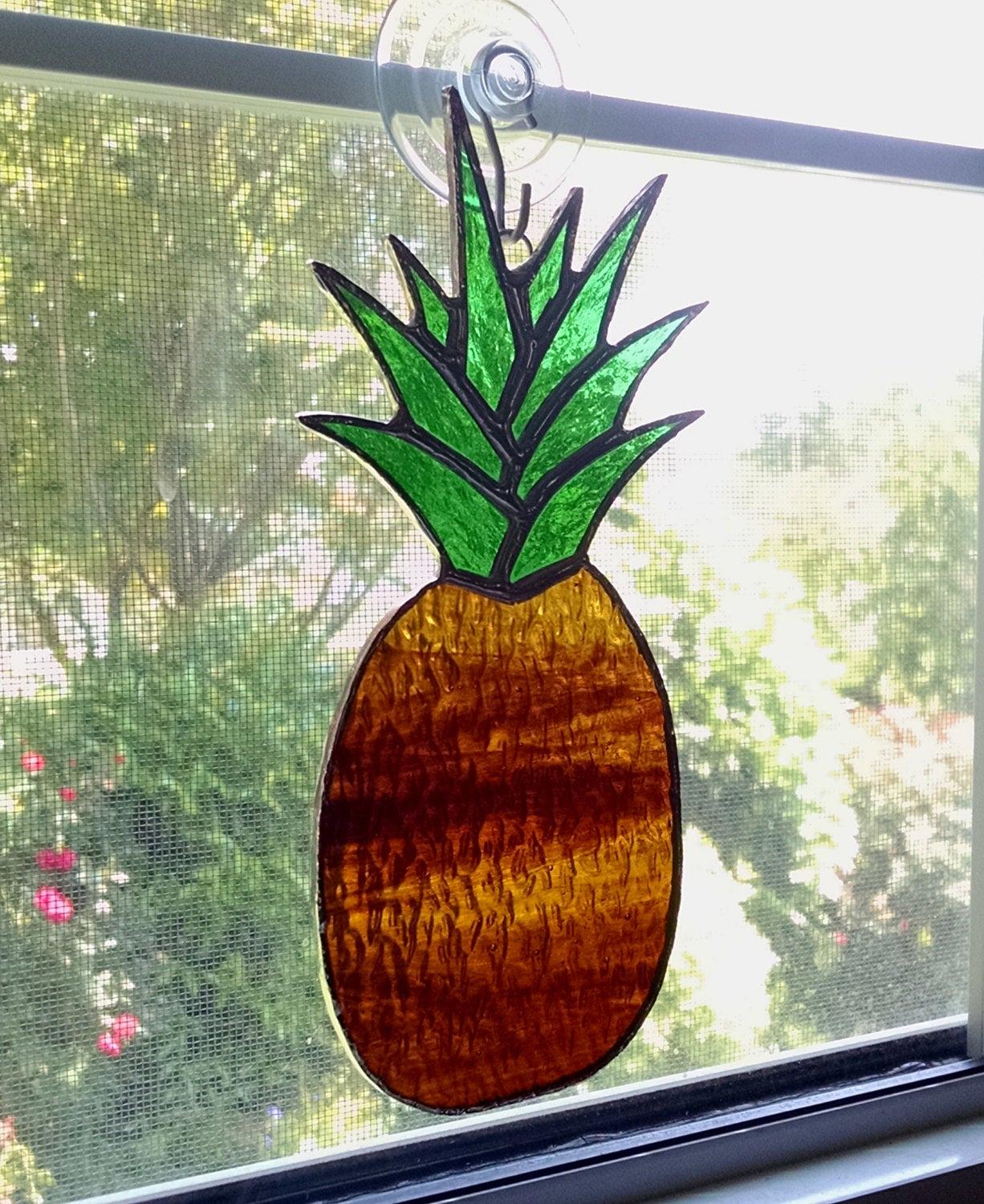 Pineapple Stained Glass Suncatcher