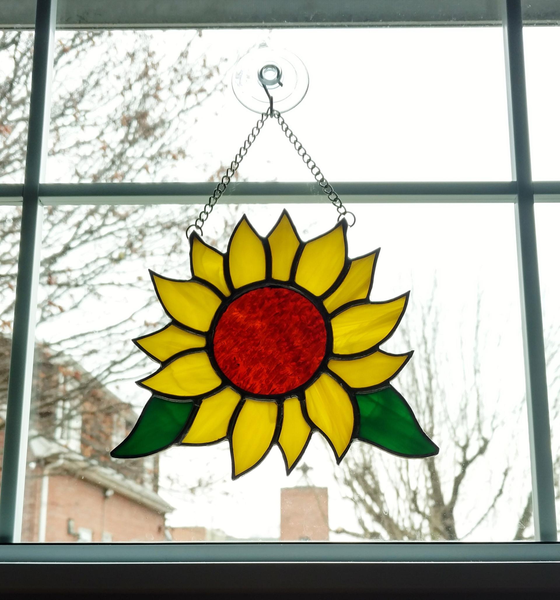 Stained Glass Sunflower Suncatcher