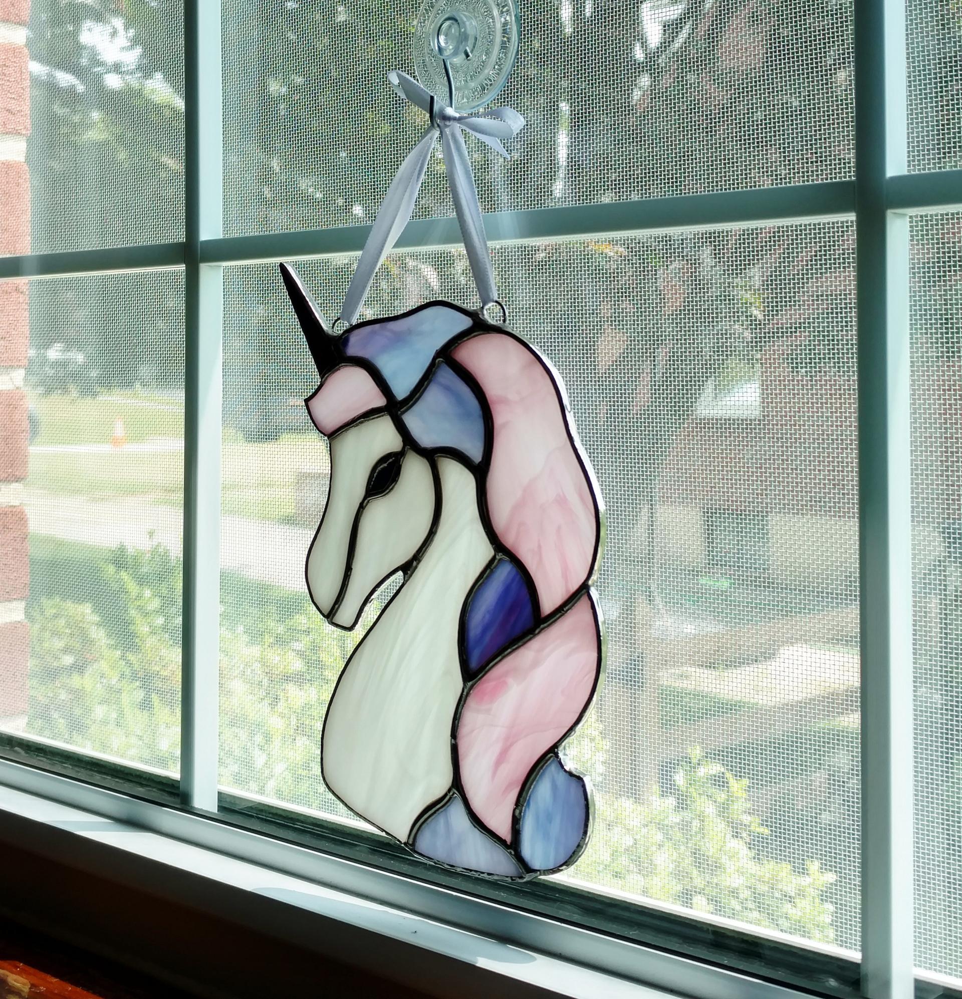 Unicorn Stained Glass Suncatcher