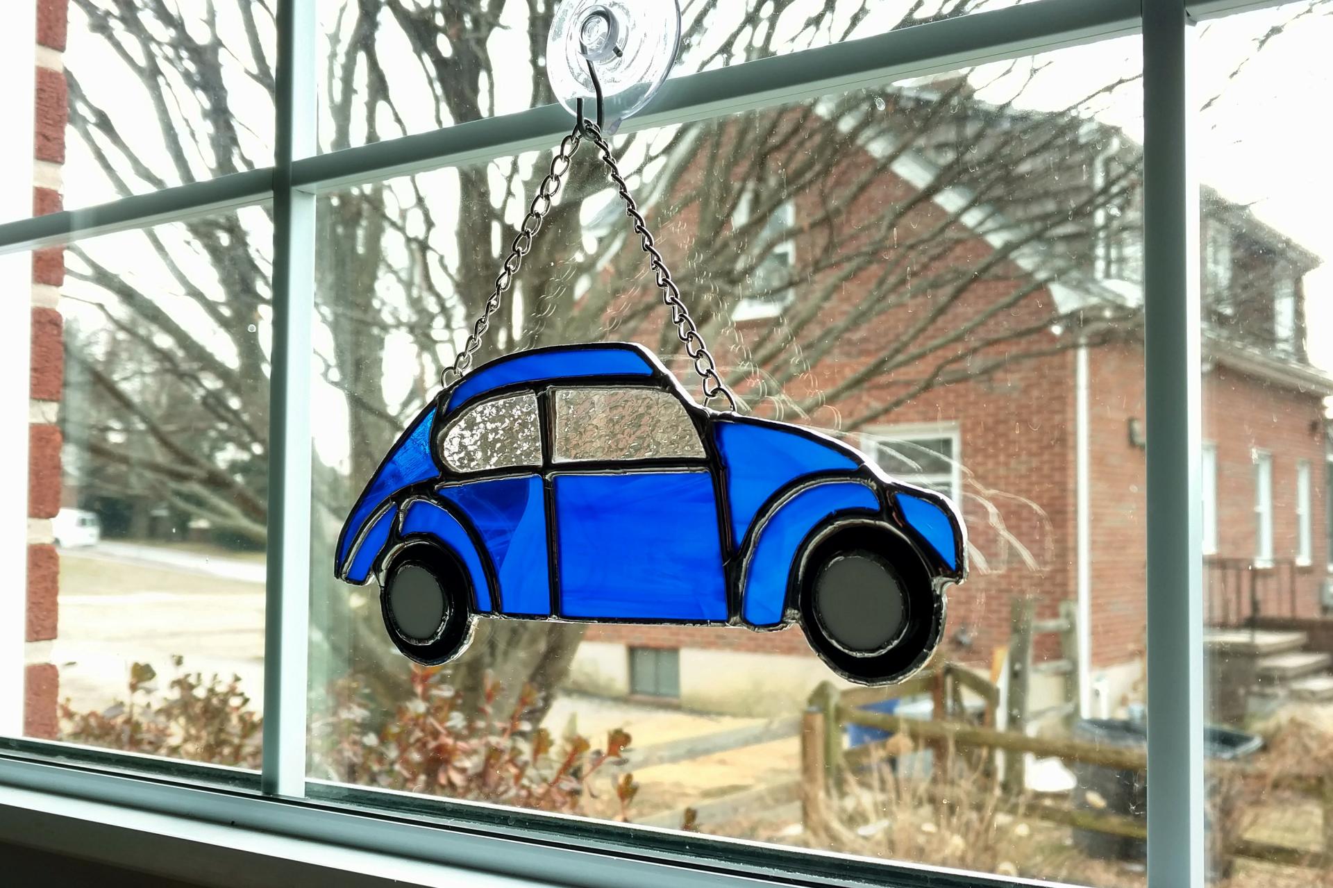 VW Bug Stained Glass Car Suncatcher