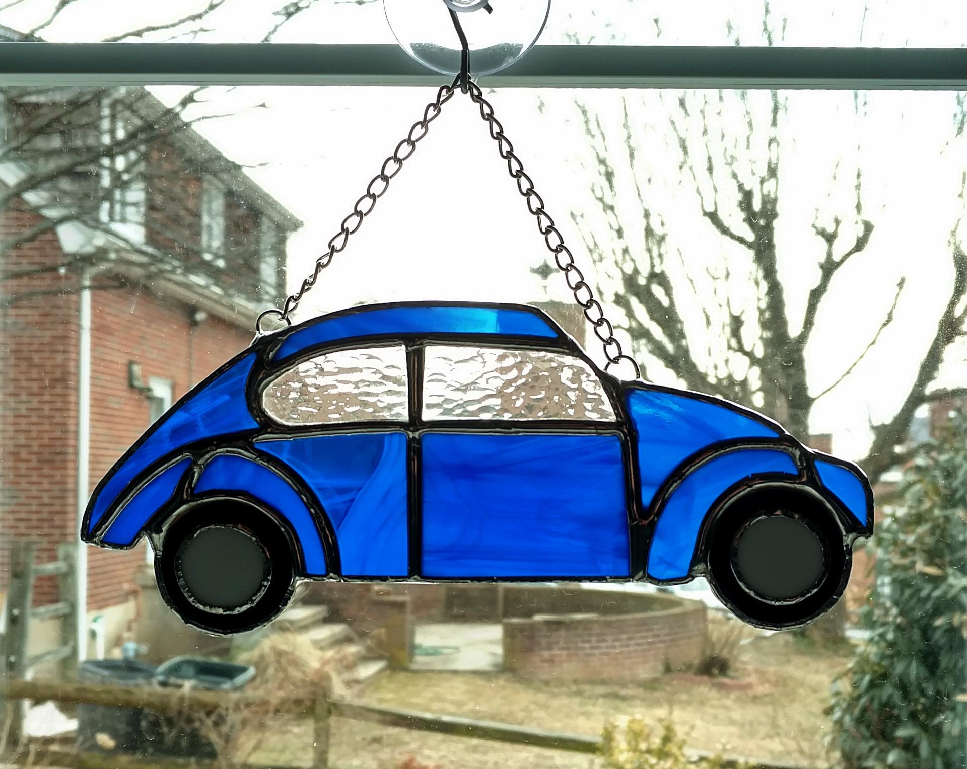 VW Bug Stained Glass Car Suncatcher, Custom Colors Available 