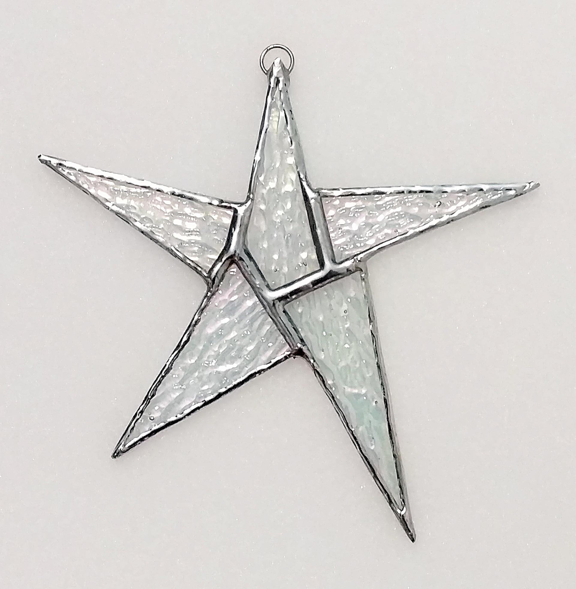 Iridescent Stained Glass Star Suncatcher, Custom Colors Available