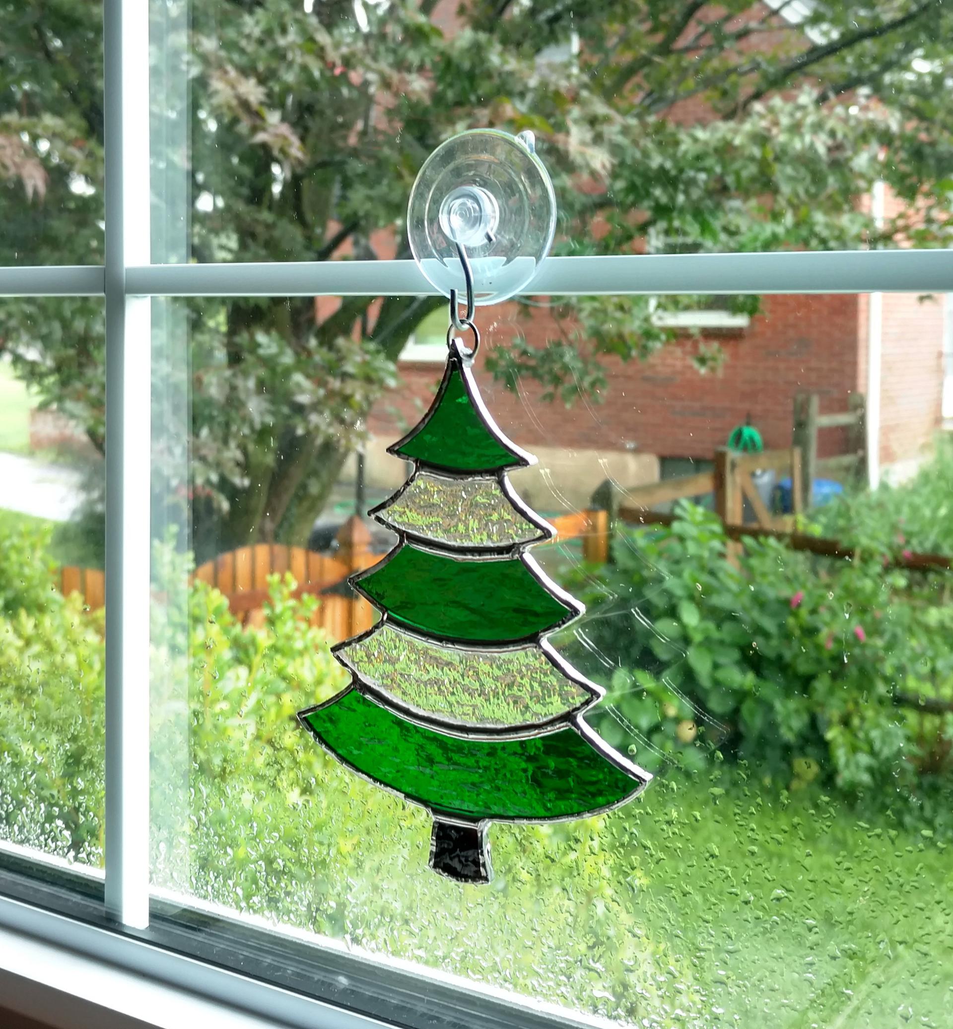 Stained Glass Christmas Tree Suncatcher / Ornament