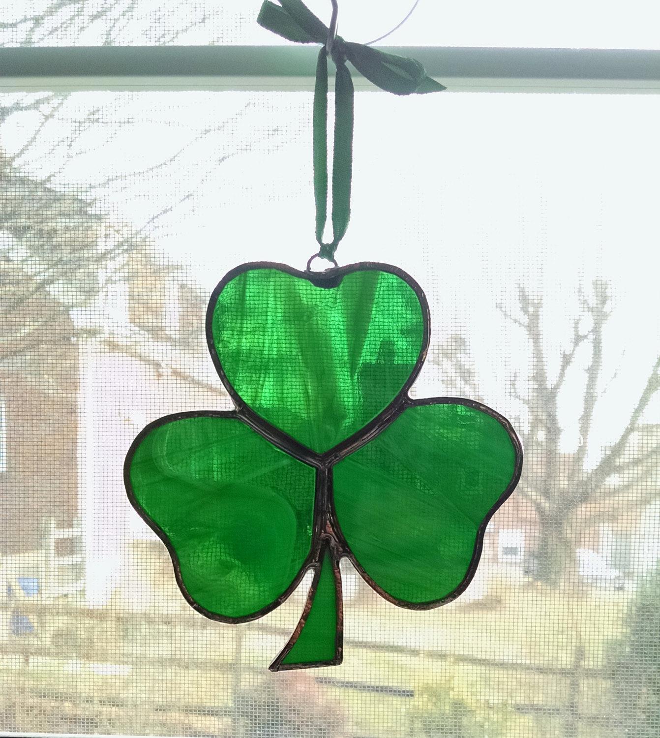 Shamrock Stained Glass Suncatcher