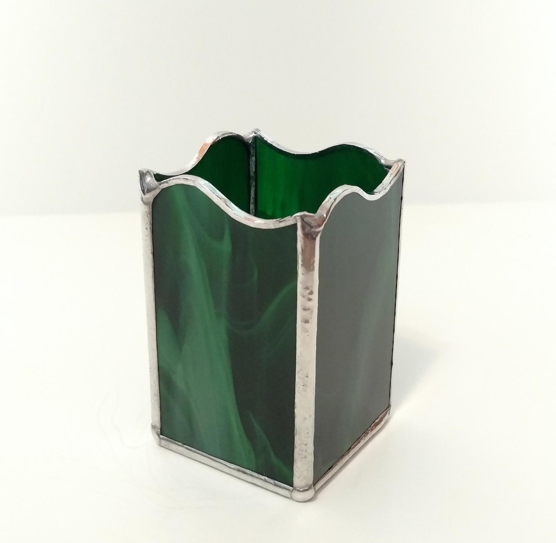 Stained Glass Pencil Holder / Candle Holder, Custom Colors Available