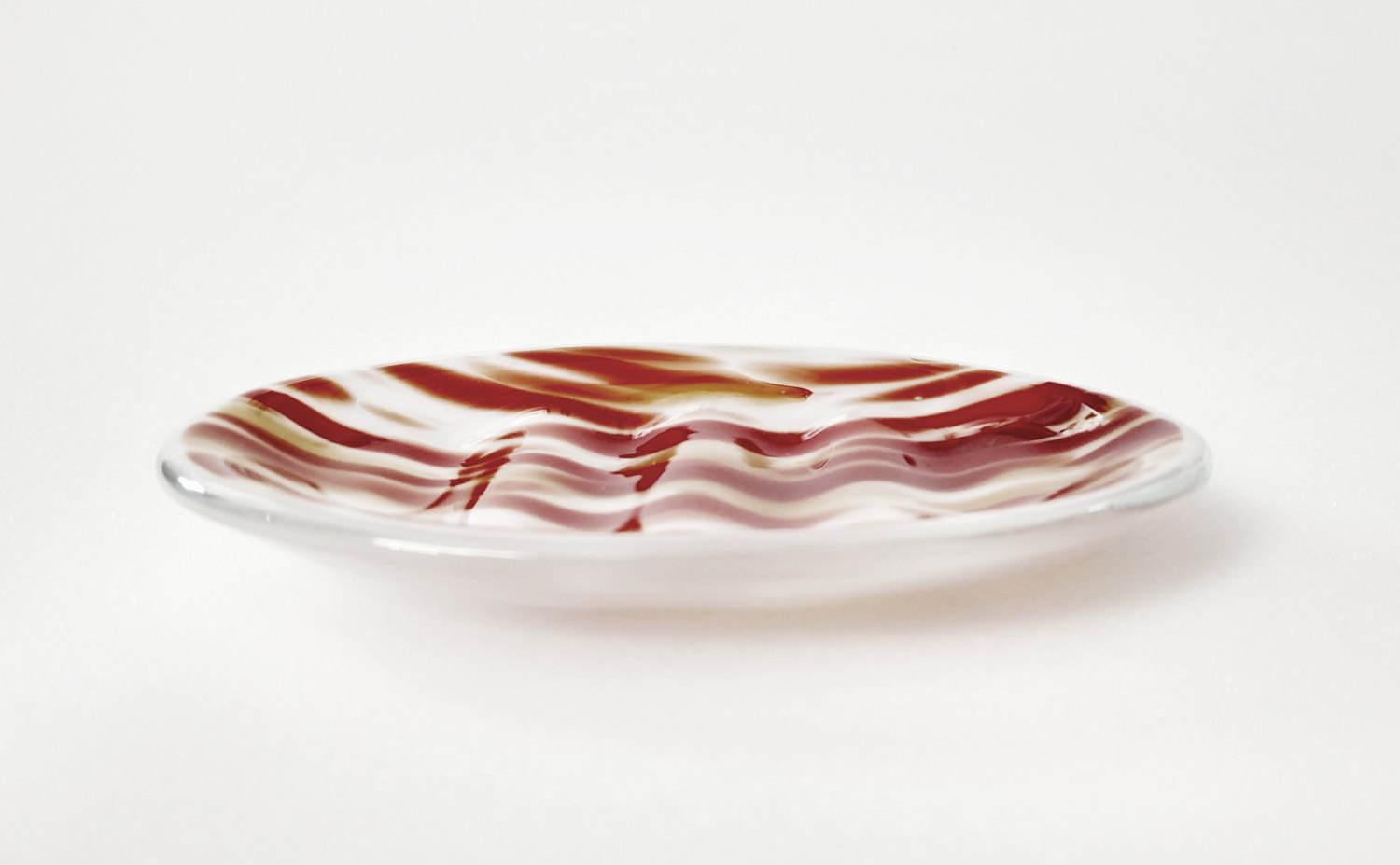 Animal Print Fused Glass Ridged Soap Dish
