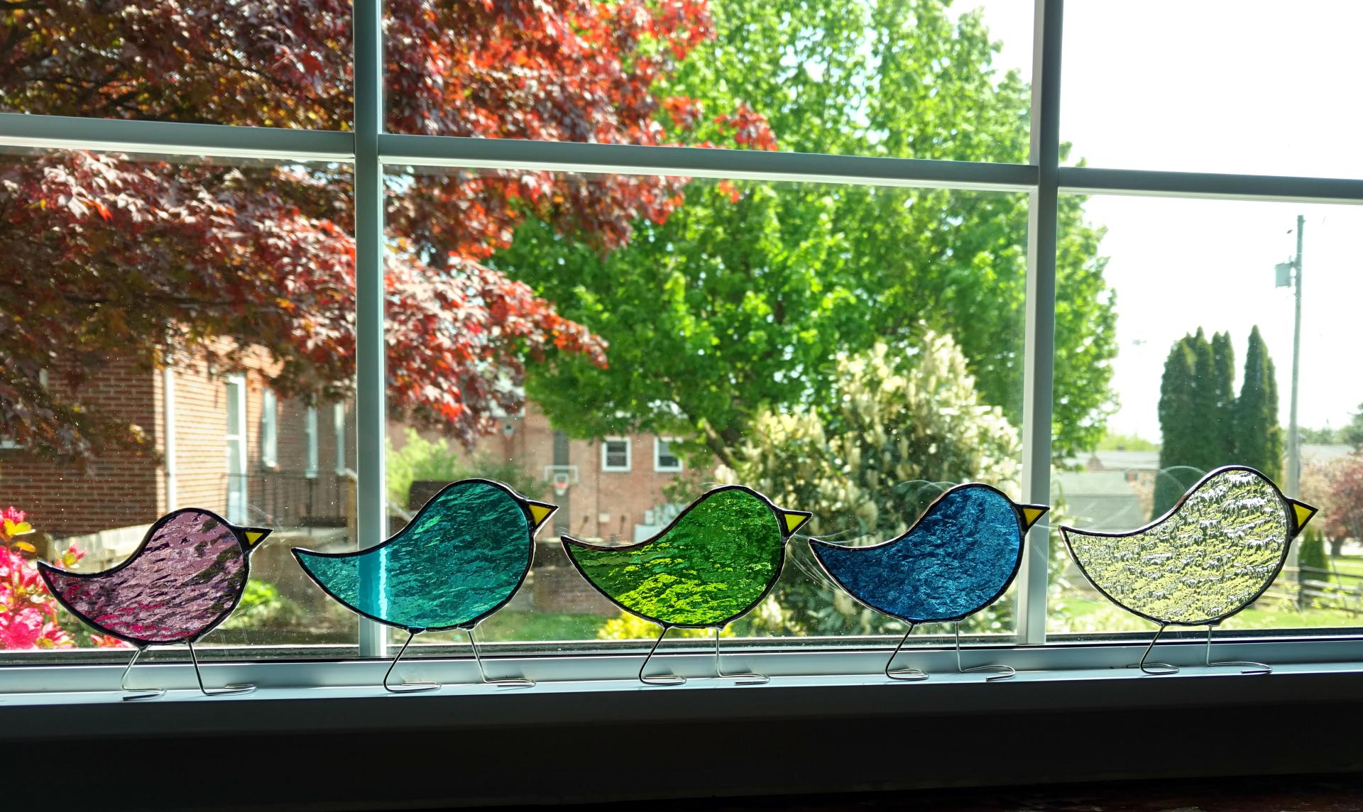 Stained Glass Standing Bird Suncatcher, Stained Glass Art Ornaments, Bird  Gifts for Bird Lovers