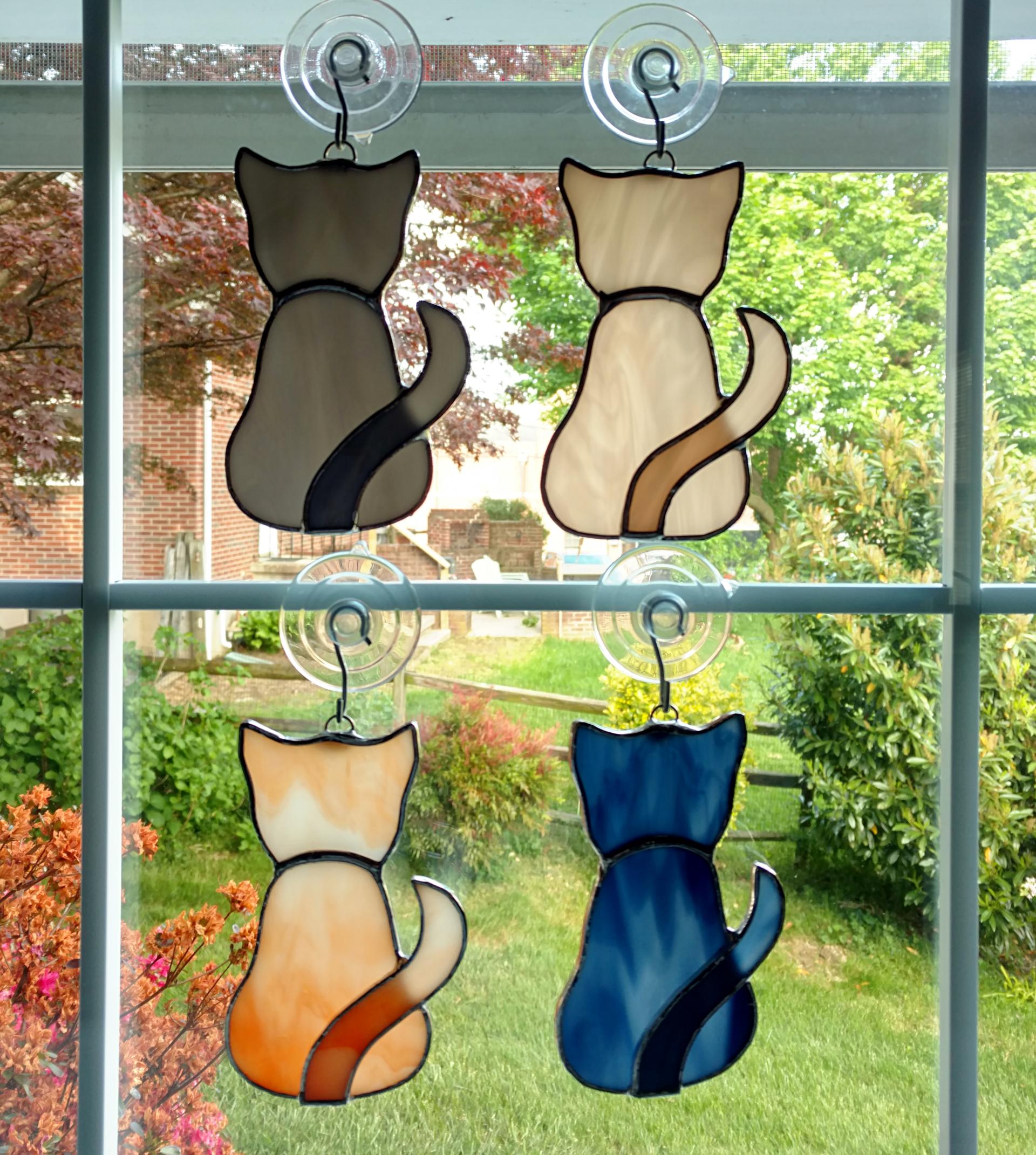 Stained Glass Cat Suncatcher