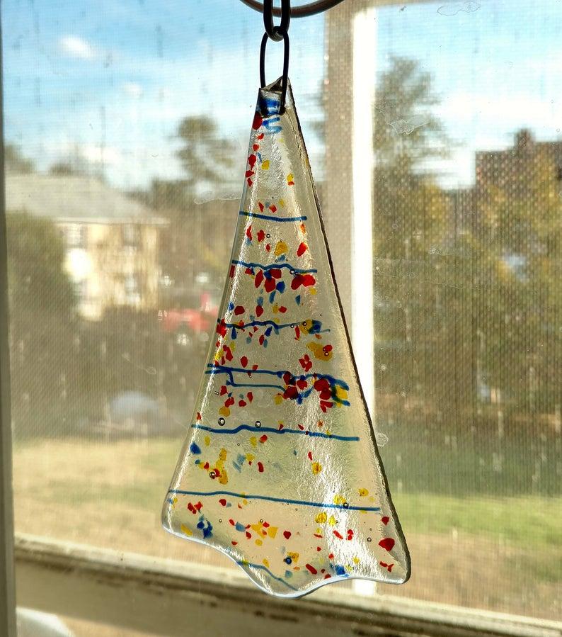 Fused Glass Christmas Tree Suncatcher / Ornament