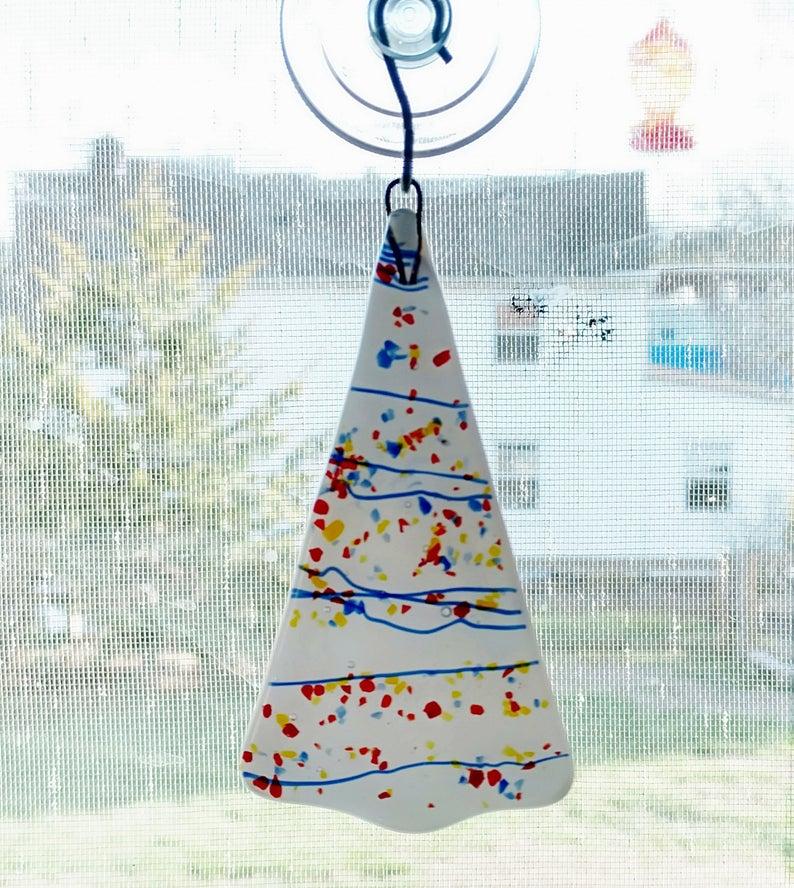 Fused Glass Christmas Tree Suncatcher / Ornament