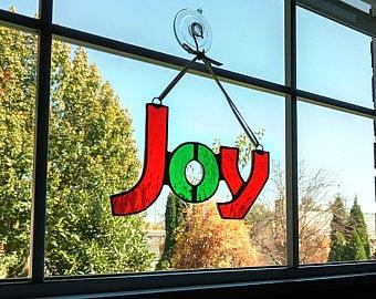 Joy Stained Glass Suncatcher