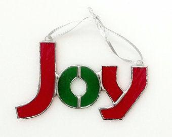 Joy Stained Glass Suncatcher