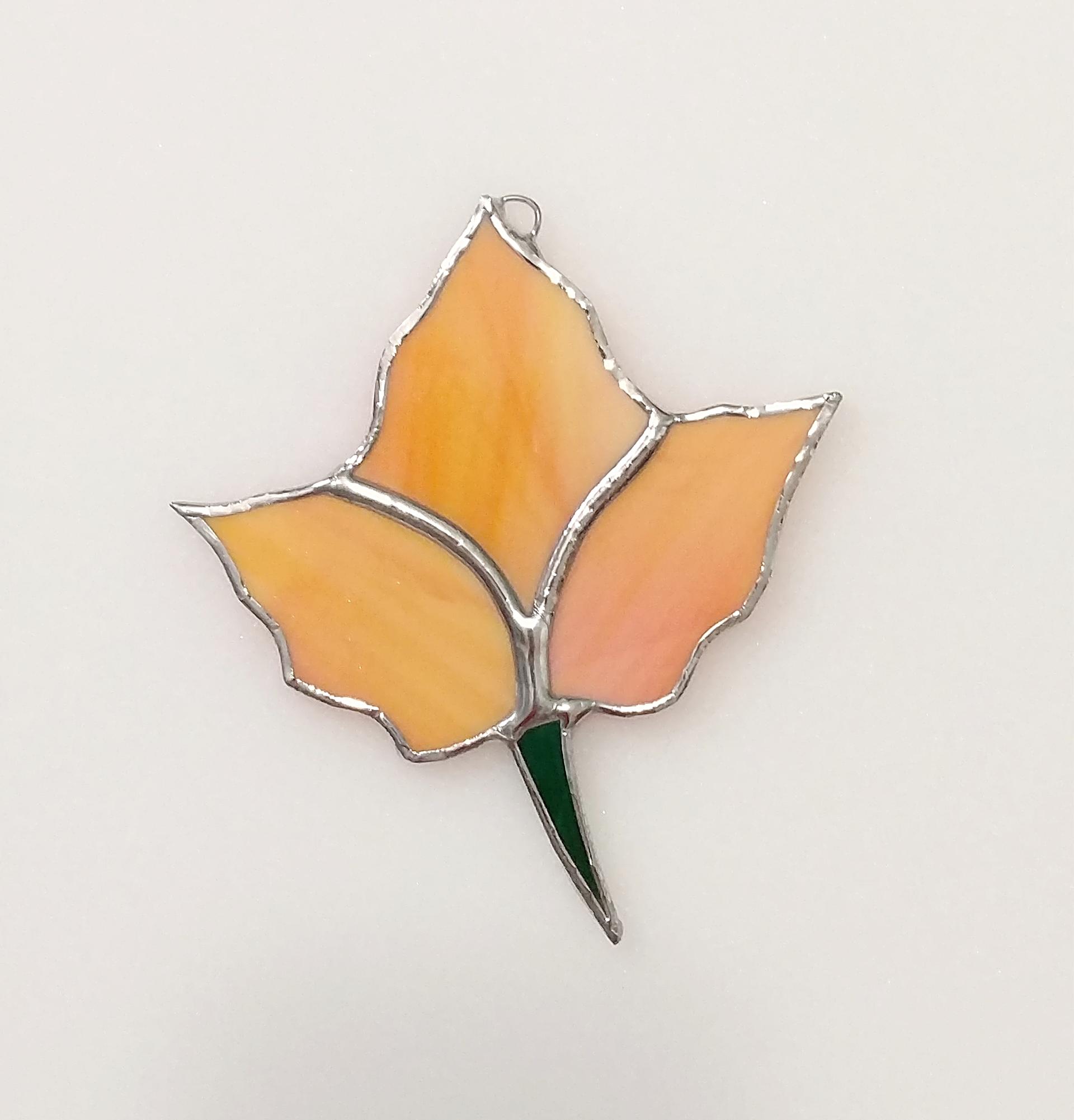 Fall Leaf Stained Glass Suncatcher