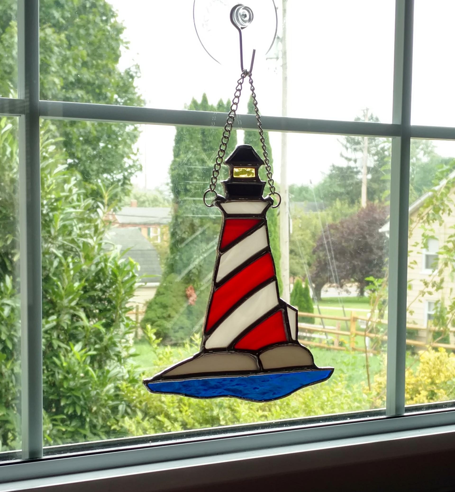 Lighthouse Stained Glass Suncatcher