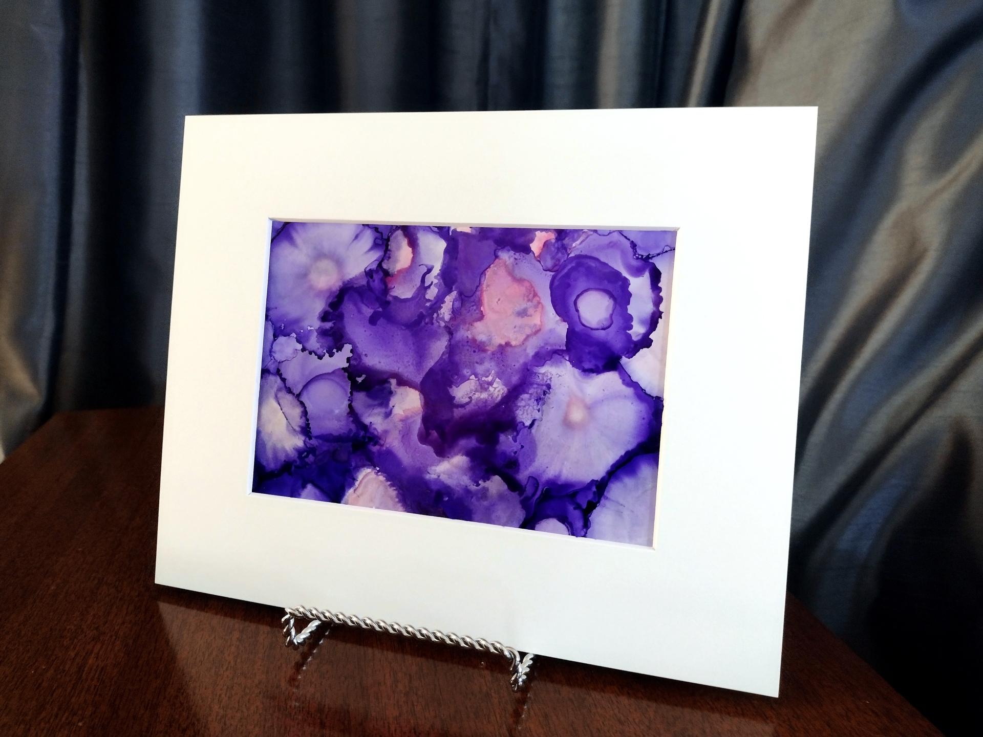 Alcohol Ink Painting Grouping, Set of 2, Purple and Pink Pearlized