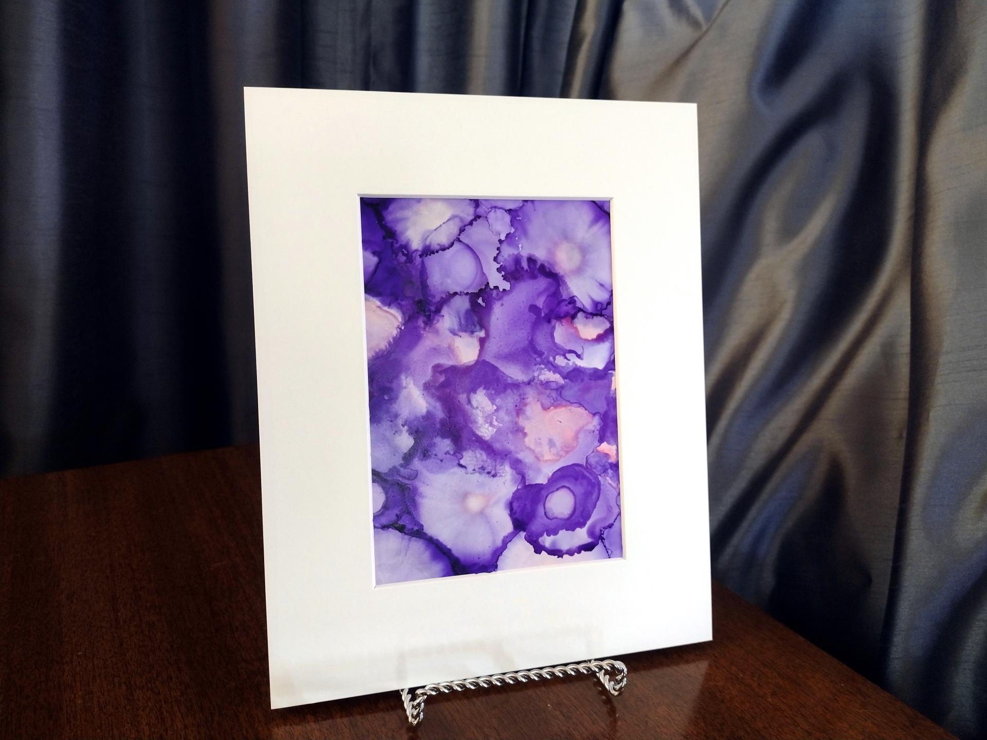 Alcohol Ink Painting Grouping, Set of 2, Purple and Pink Pearlized