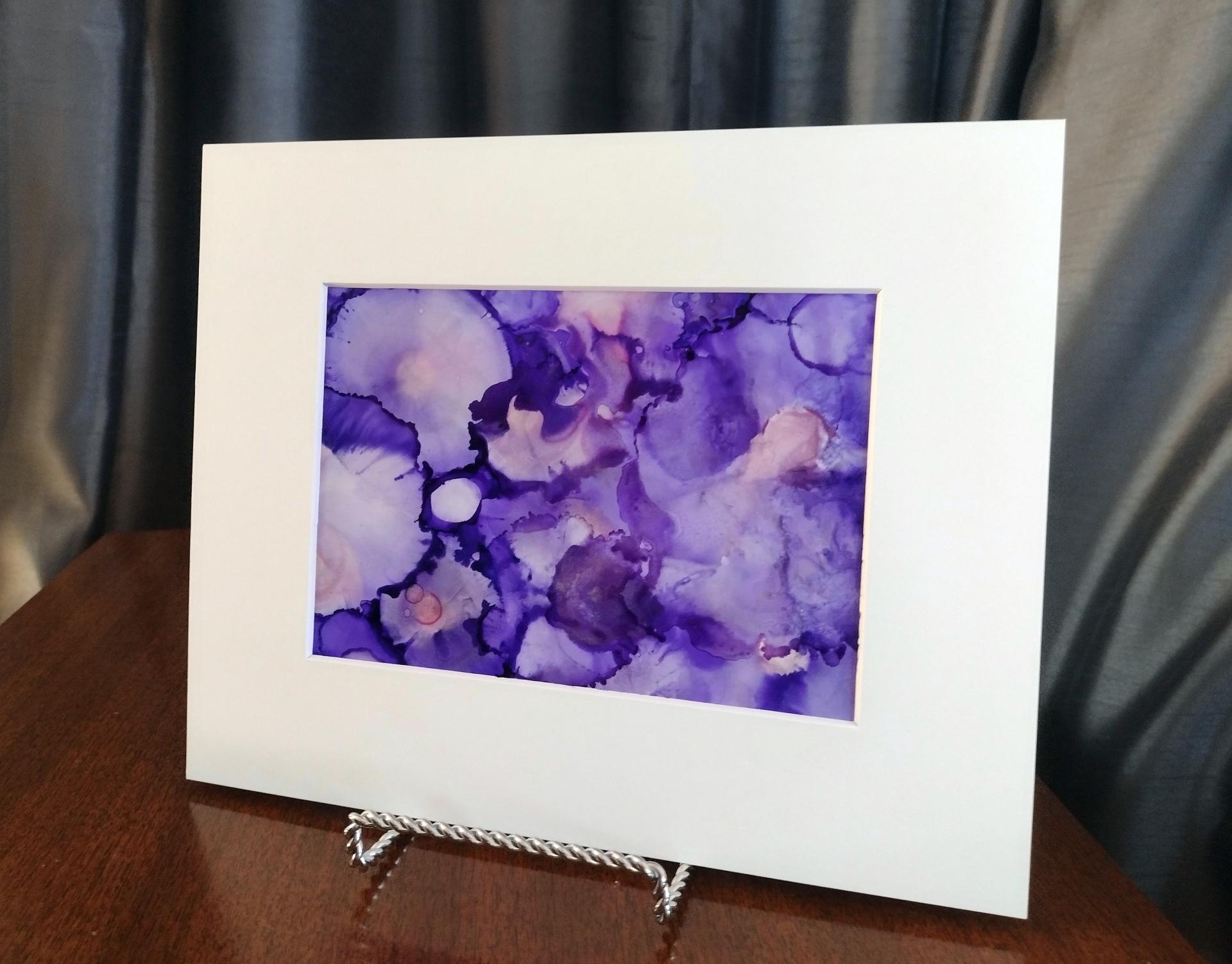 Alcohol Ink Painting Grouping, Set of 2, Purple and Pink Pearlized