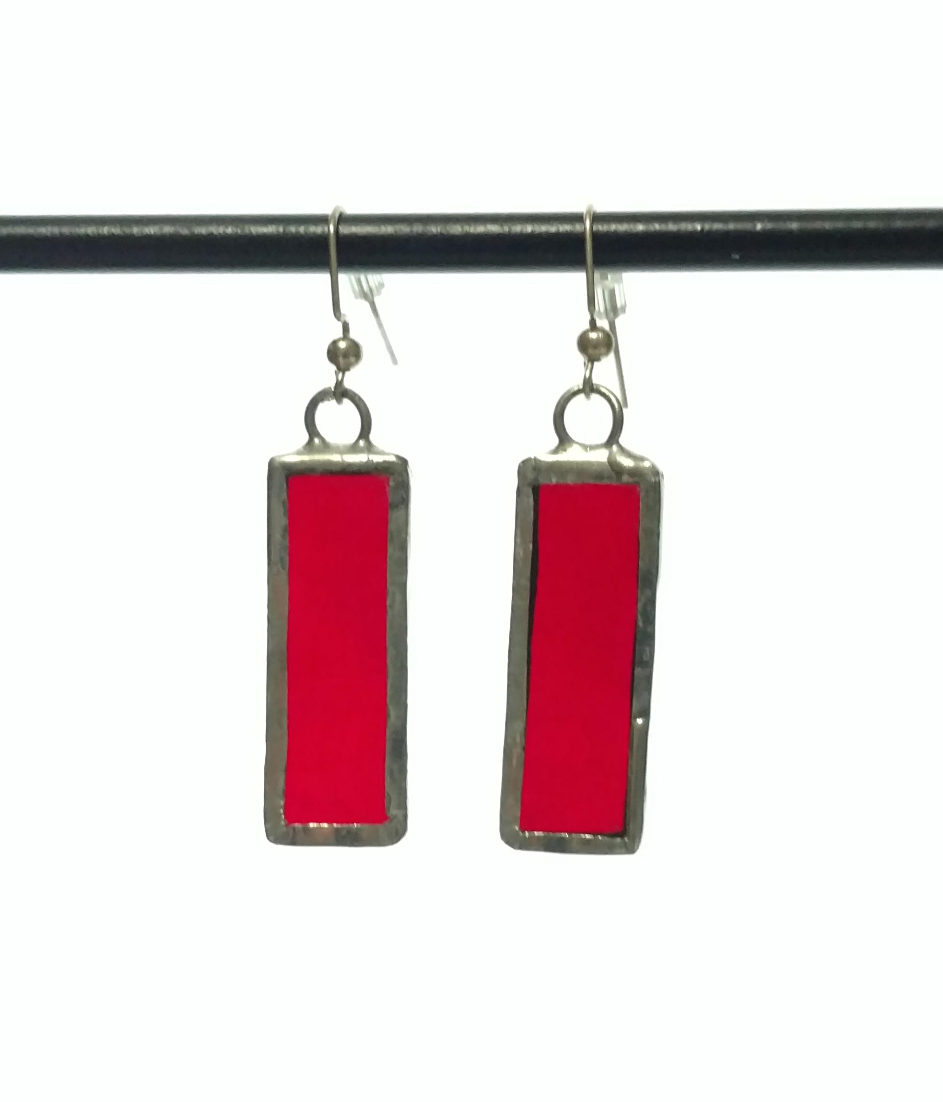Red Stained Glass Earrings