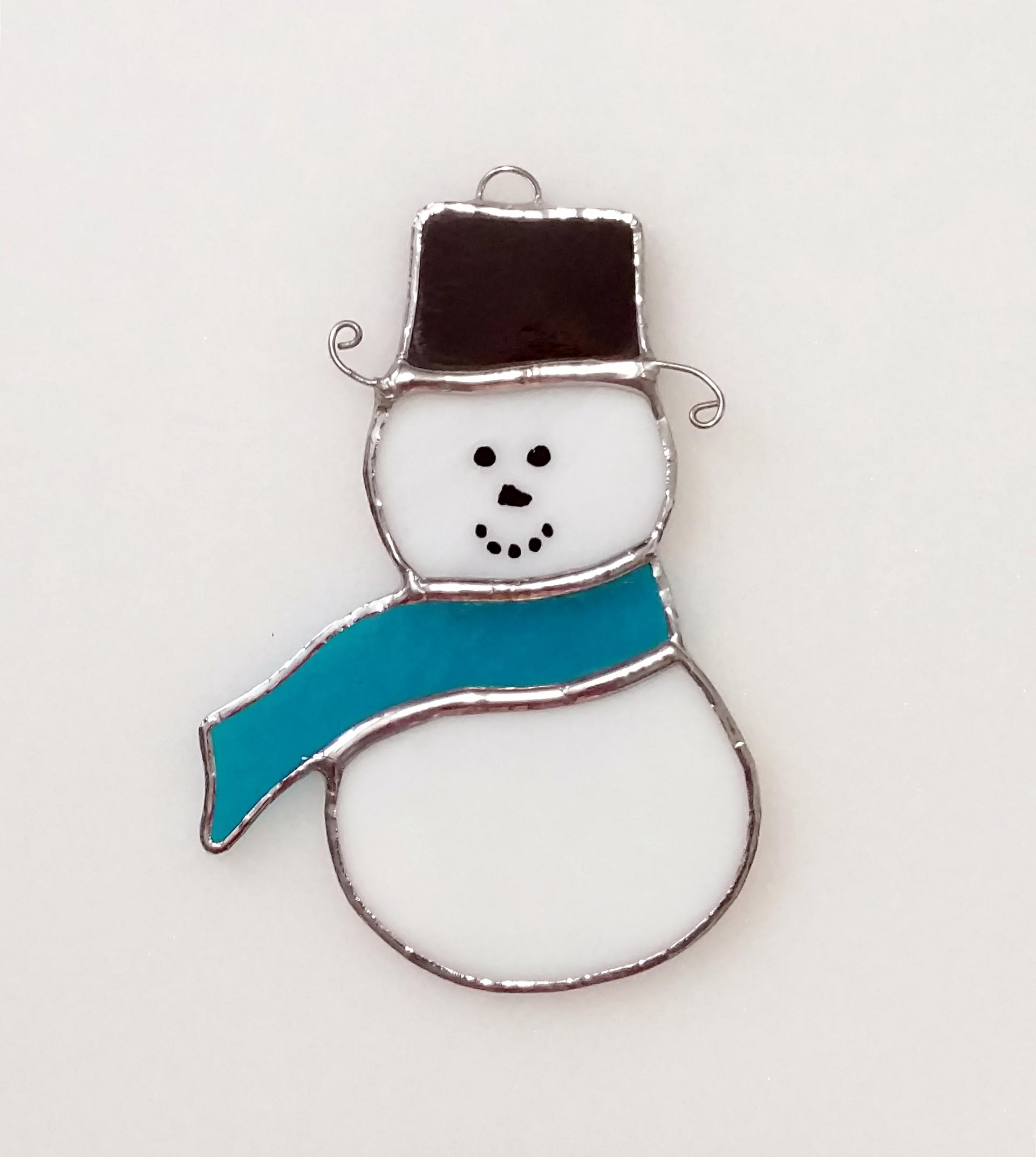 Snowman Stained Glass Suncatcher