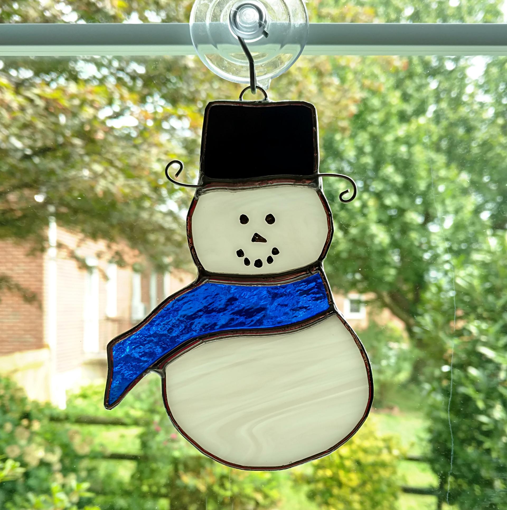 Snowman Stained Glass Suncatcher