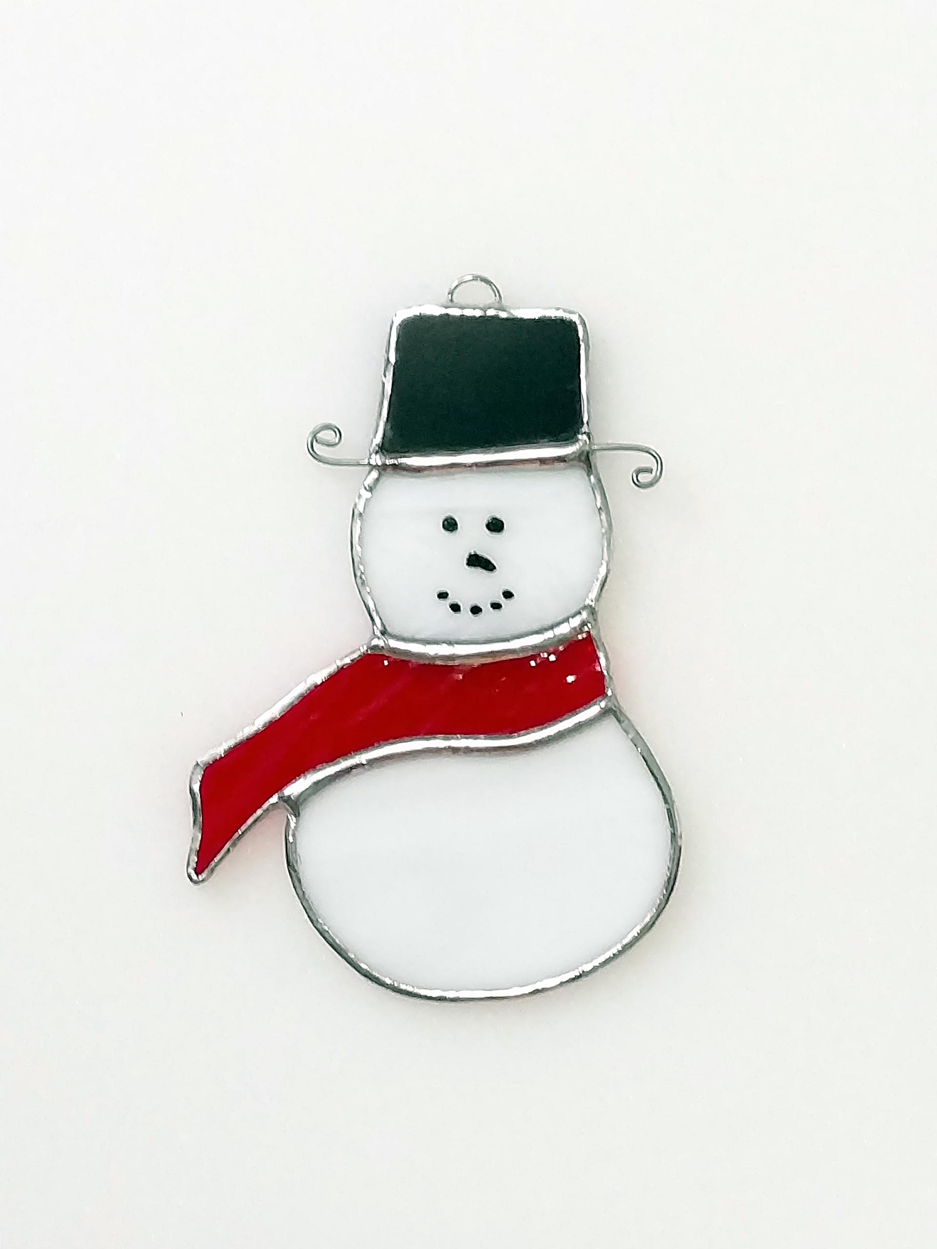 Snowman Stained Glass Suncatcher