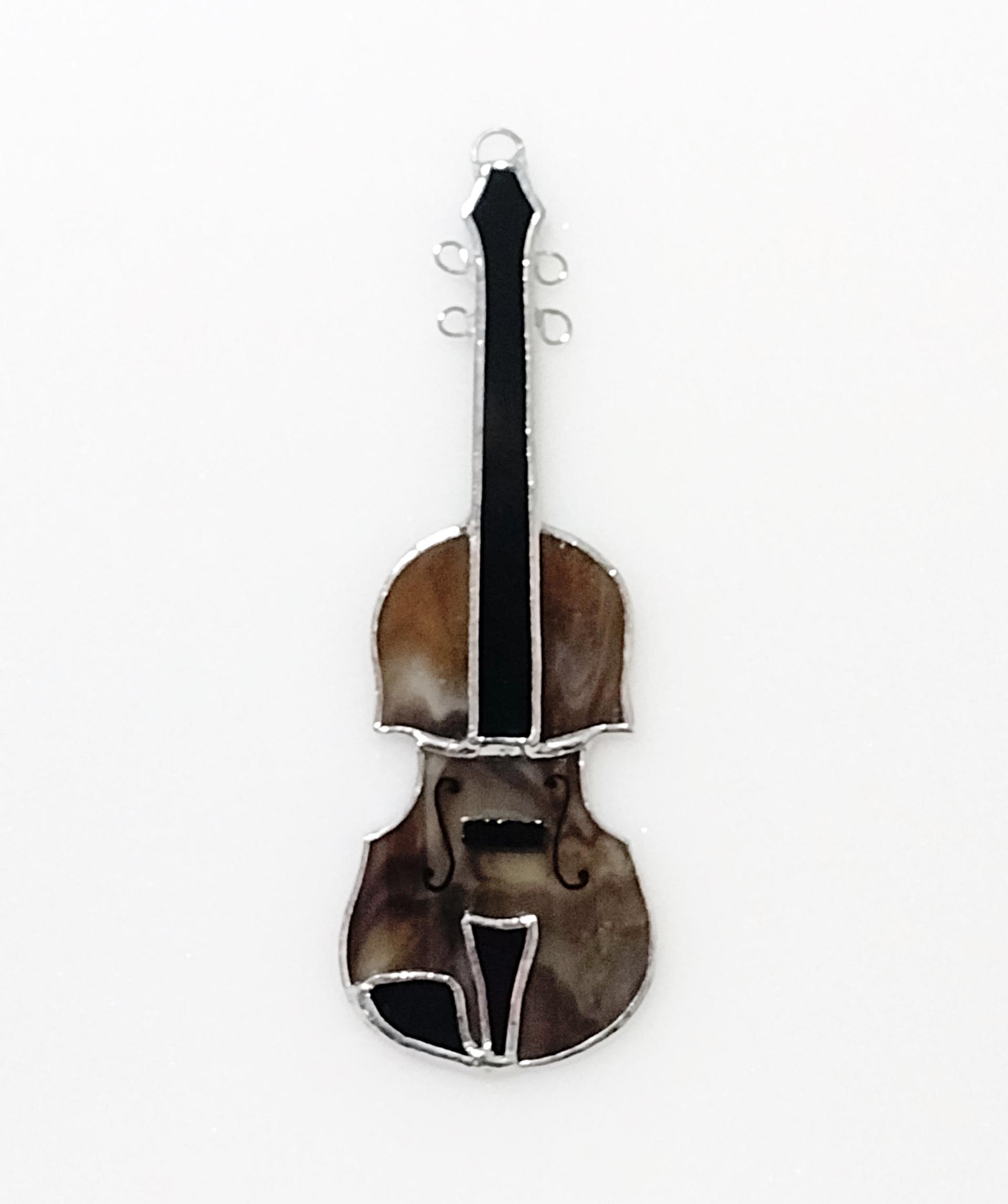 Stained Glass Violin Suncatcher