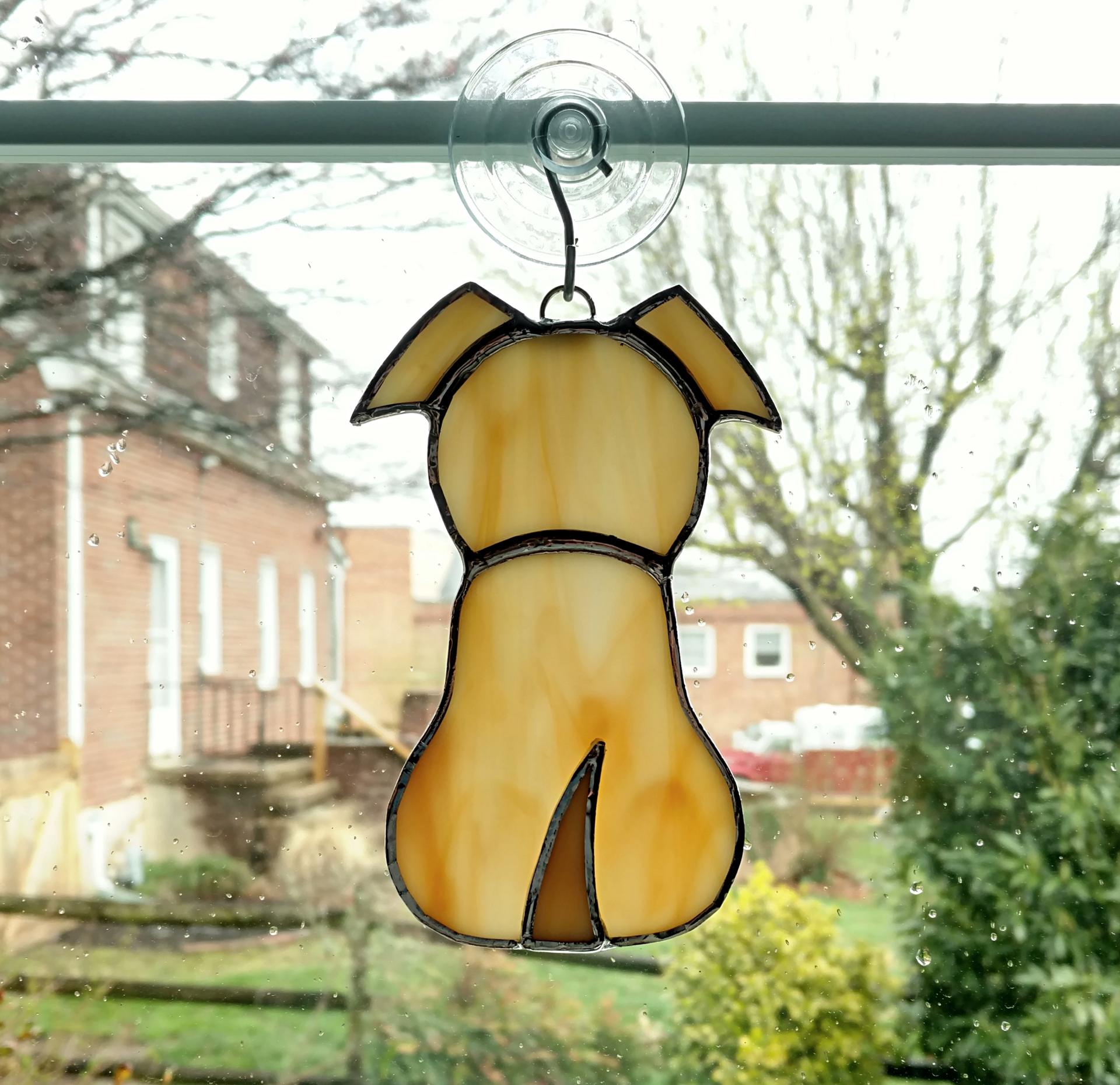 Stained Glass Dog Suncatcher