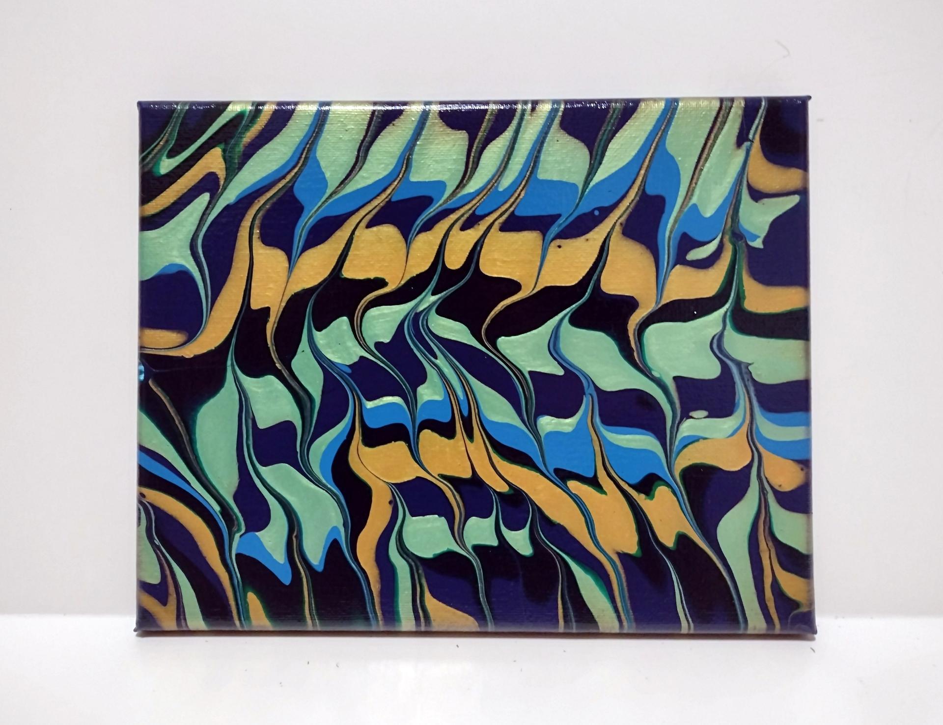 Pearlized Psychedelic Abstract Original Acrylic Painting, 8" x 10"