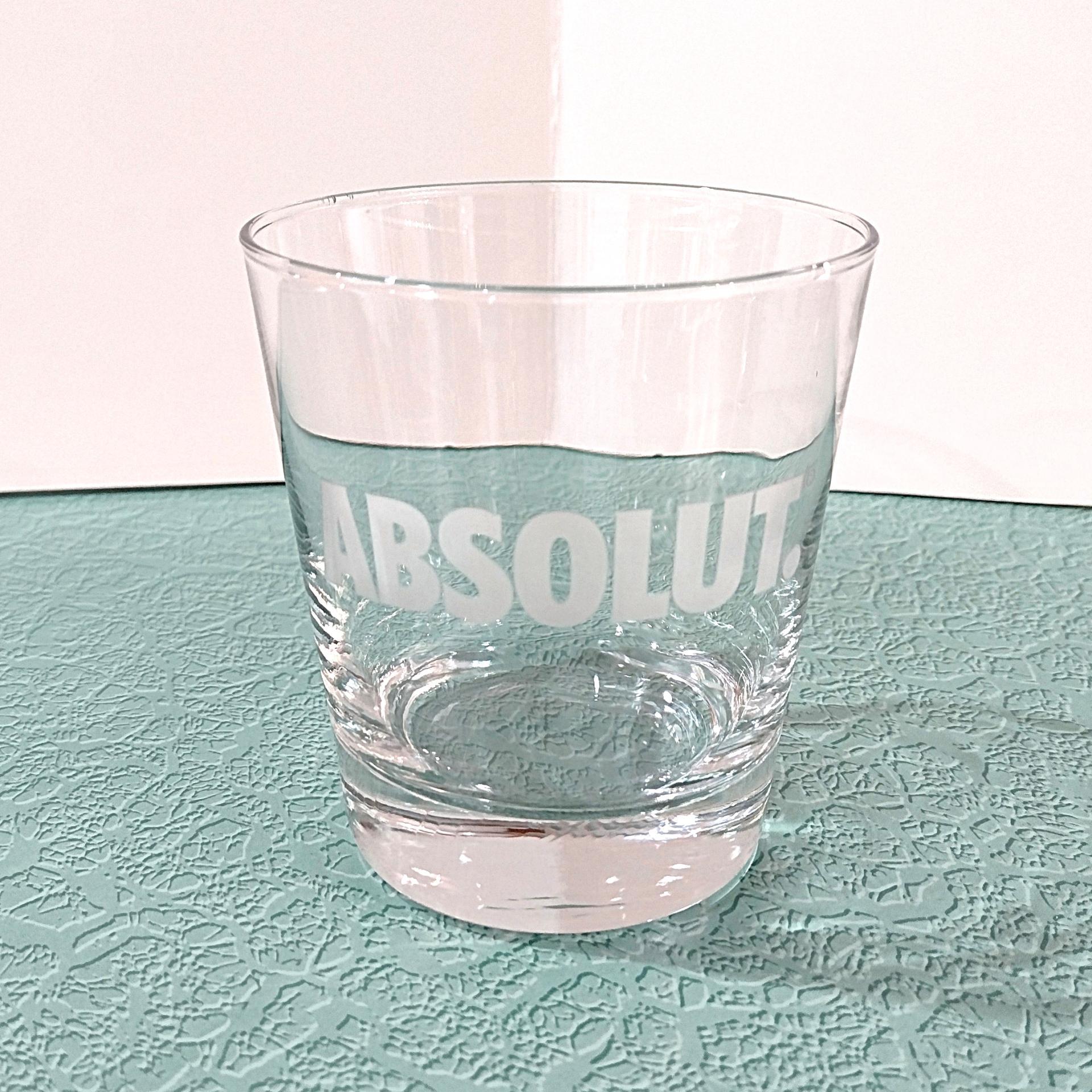 Vintage Absolut Vodka Rocks Lowball Glass,  Promotional Lowball Whiskey Old Fashioned Glass