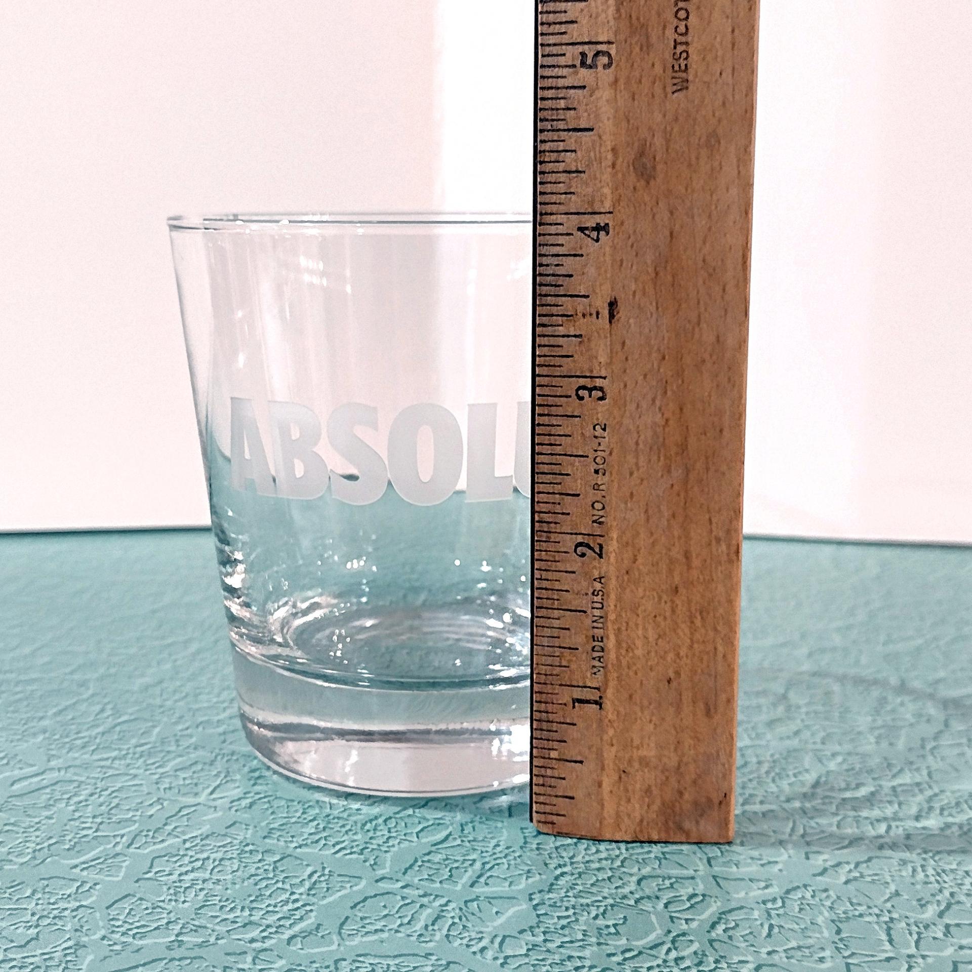Vintage Absolut Vodka Rocks Lowball Glass,  Promotional Lowball Whiskey Old Fashioned Glass