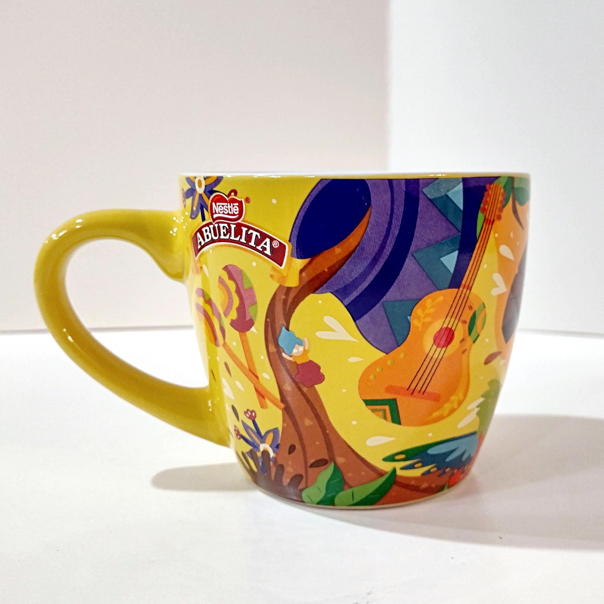 Vintage Nestle Abuelita Mexican Hot Chocolate Mug, Colorful Ceramic Coffee Tea Mug Cup