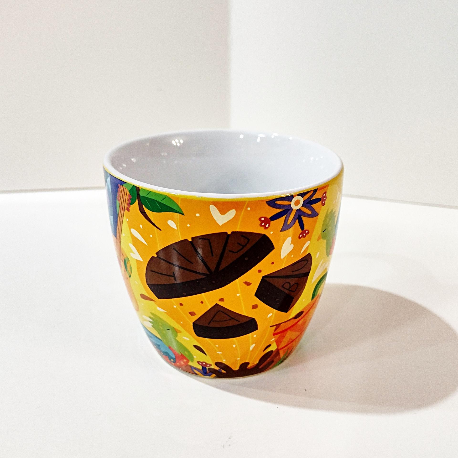 Vintage Nestle Abuelita Mexican Hot Chocolate Mug, Colorful Ceramic Coffee Tea Mug Cup