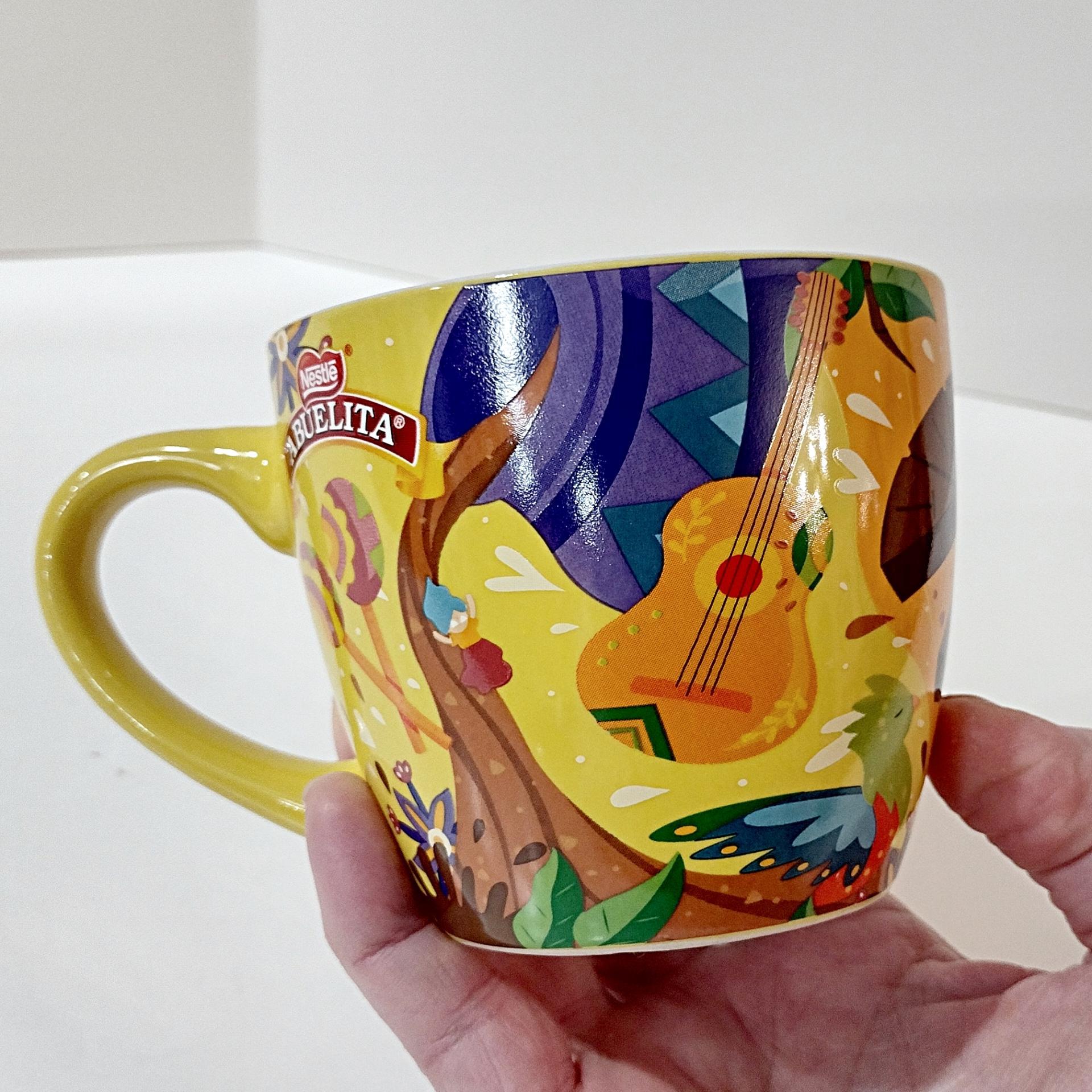 Vintage Nestle Abuelita Mexican Hot Chocolate Mug, Colorful Ceramic Coffee Tea Mug Cup
