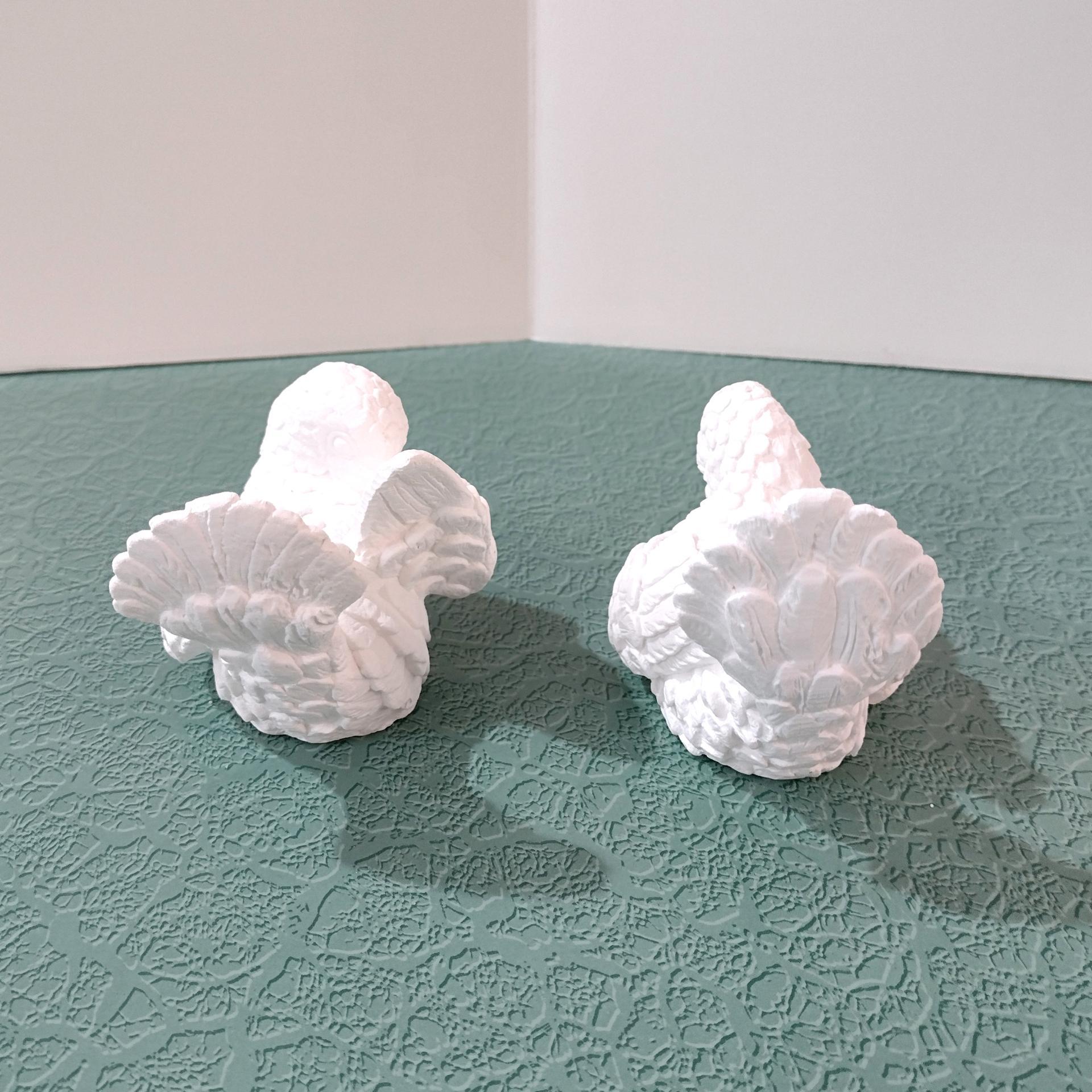 Vintage Santini White Alabaster Doves, Set of Two, Italian Love Bird Figurines