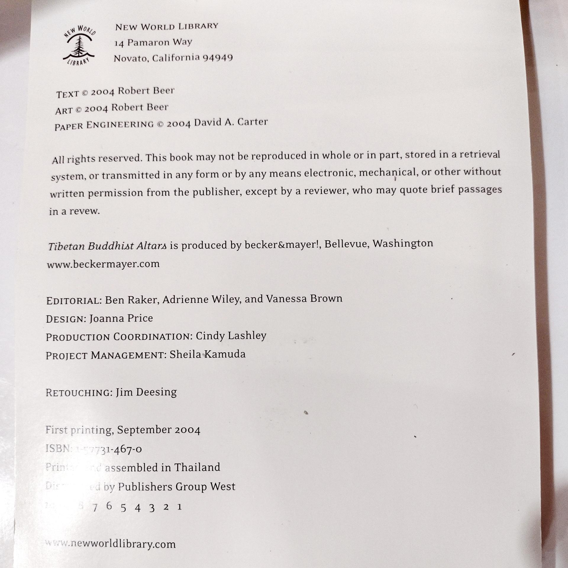 Vintage Tibetan Buddhist Alters Pop-up Book, A Pop-up Gallery of Traditional Art and Wisdom