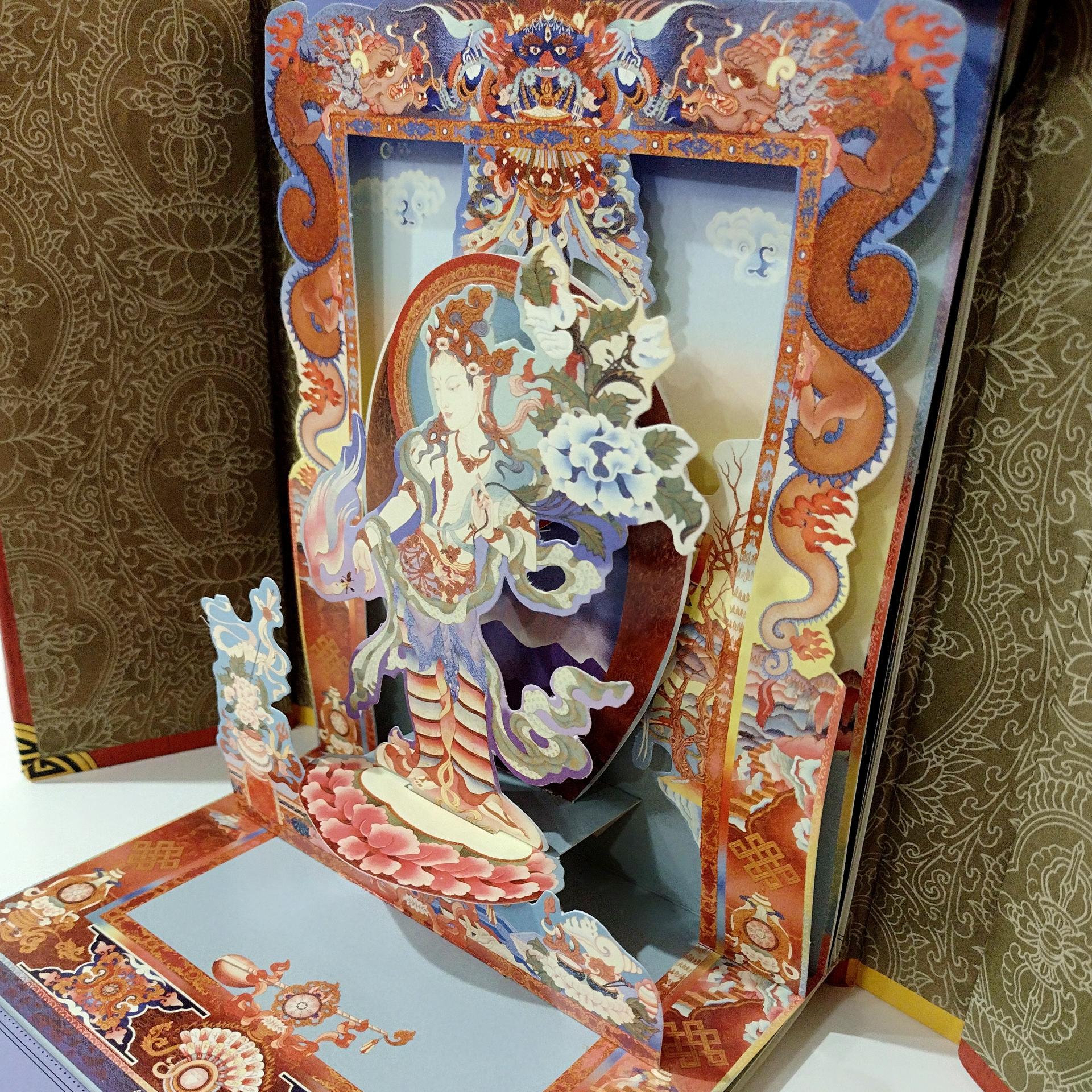 Vintage Tibetan Buddhist Alters Pop-up Book, A Pop-up Gallery of Traditional Art and Wisdom
