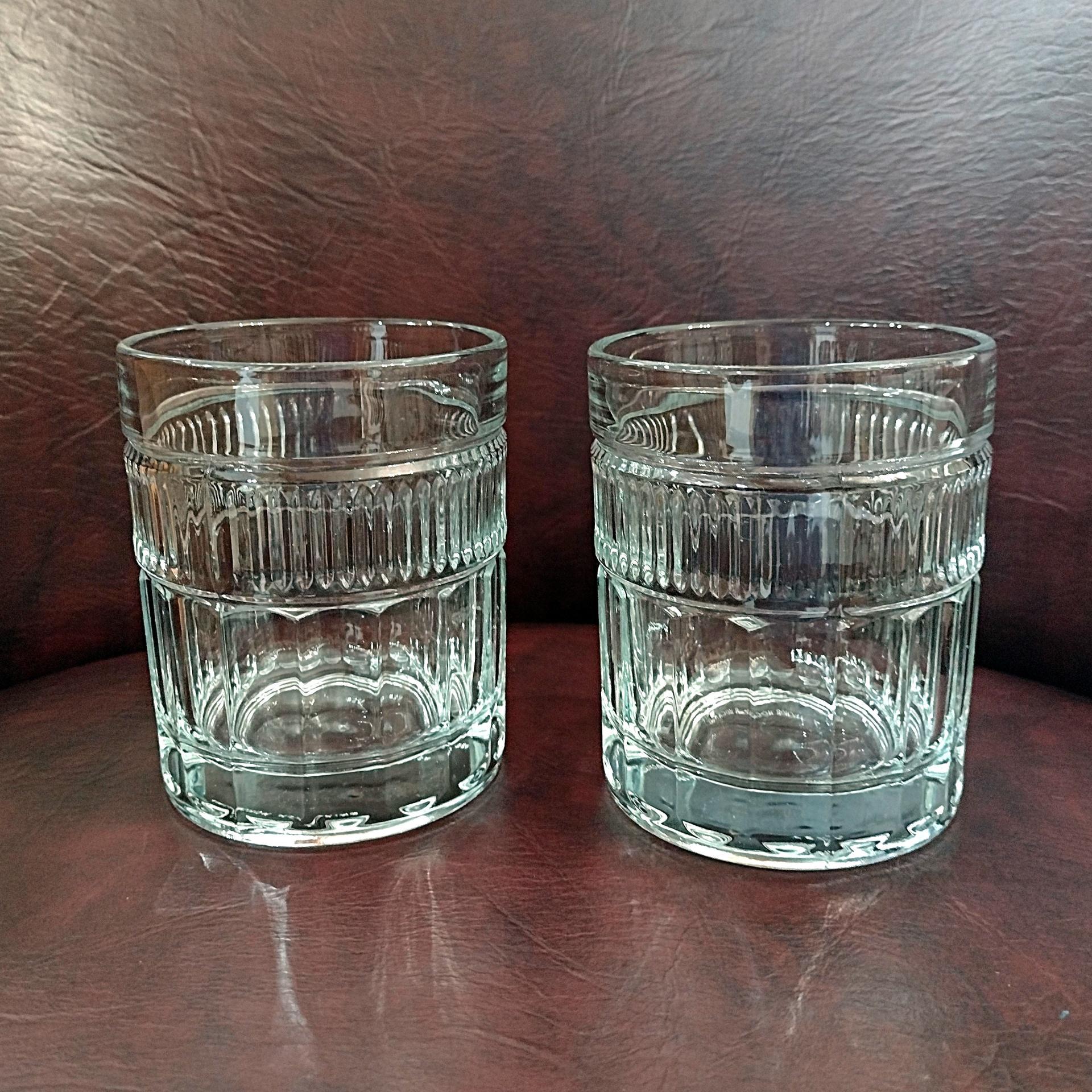 Vintage Anchor Hocking Annapolis Double Old Fashioned Lowball Whiskey Glasses, Set of 2