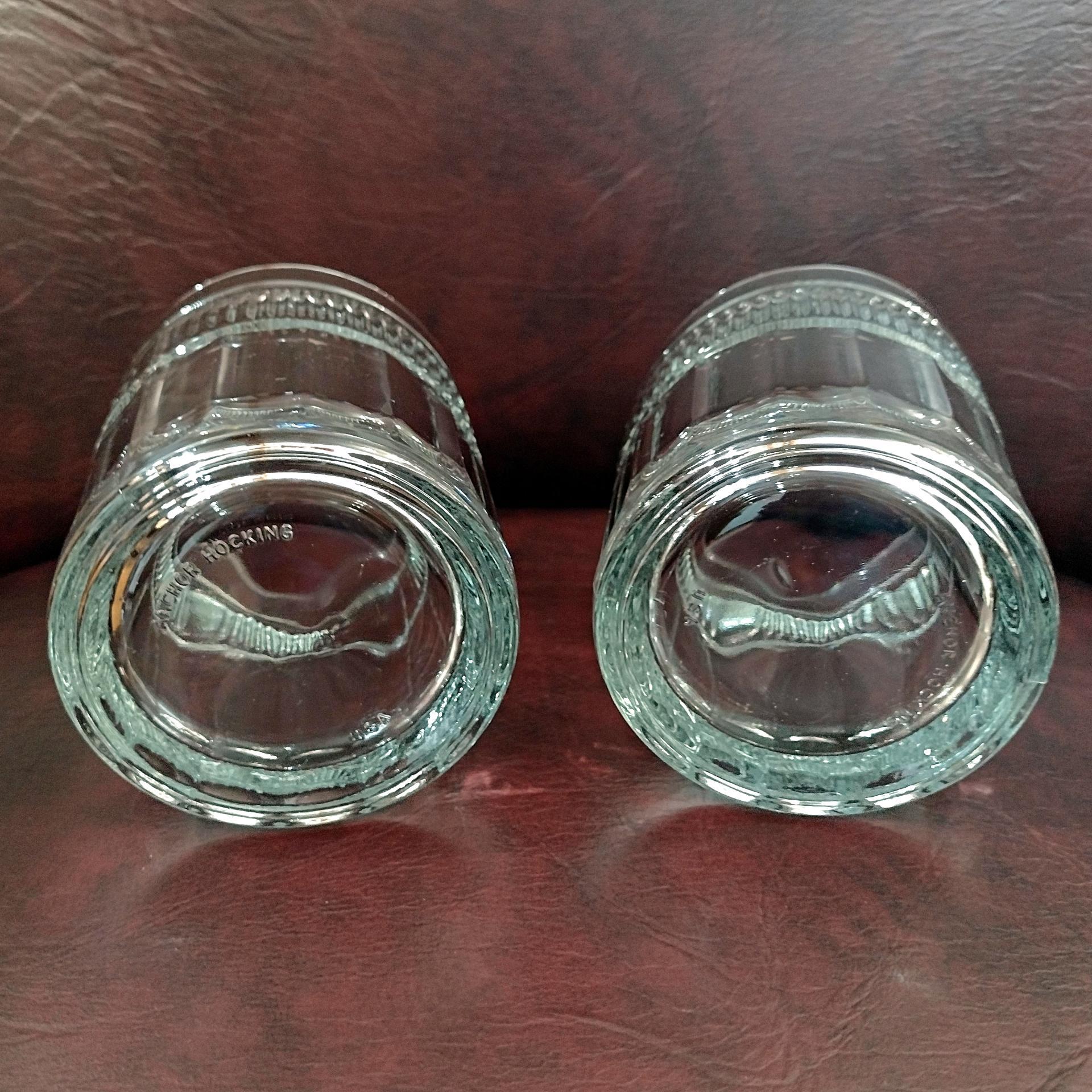 Vintage Anchor Hocking Annapolis Double Old Fashioned Lowball Whiskey Glasses, Set of 2