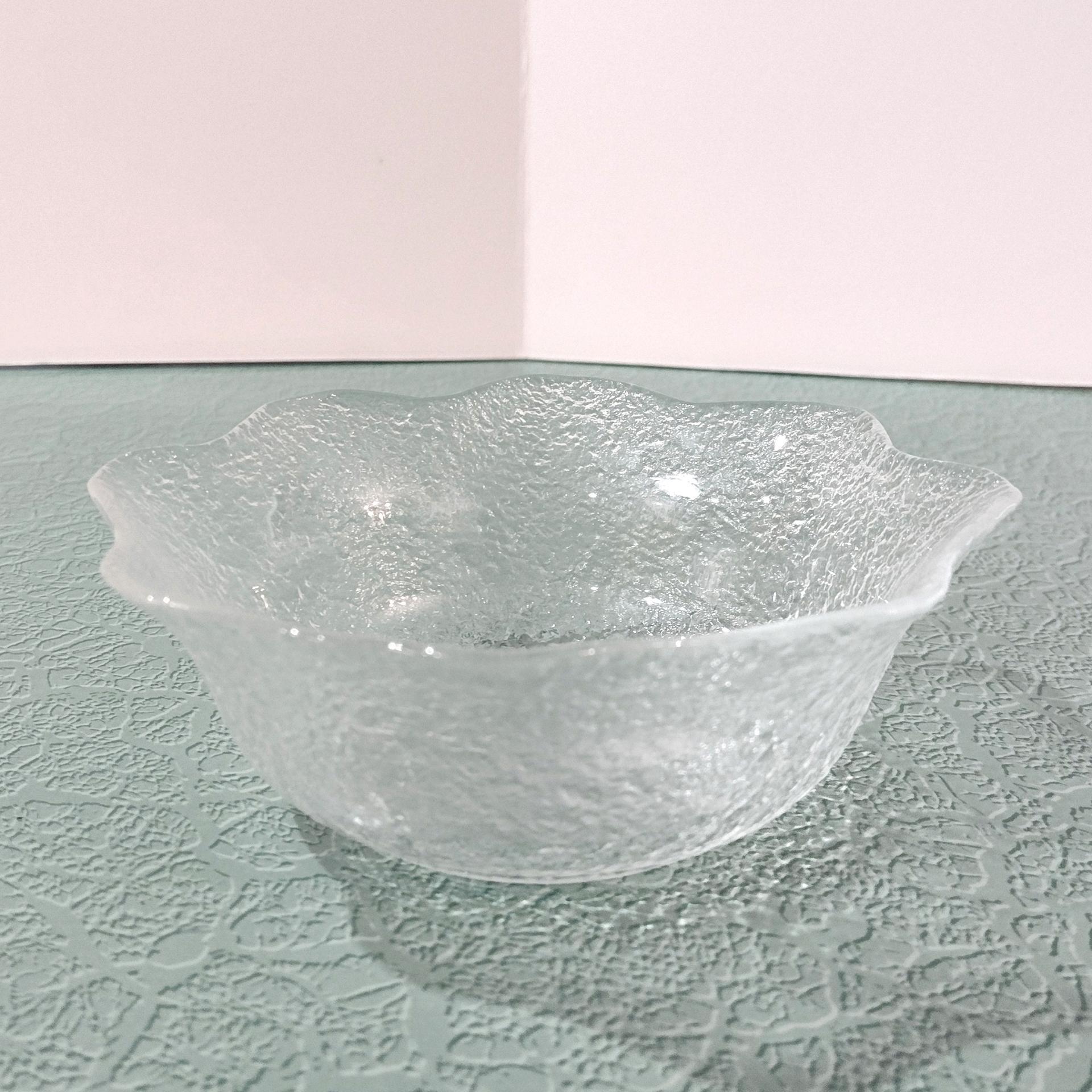 Vintage Arcoroc Salad Soup Cereal Fluted Textured Glass Bowls, Set of 4