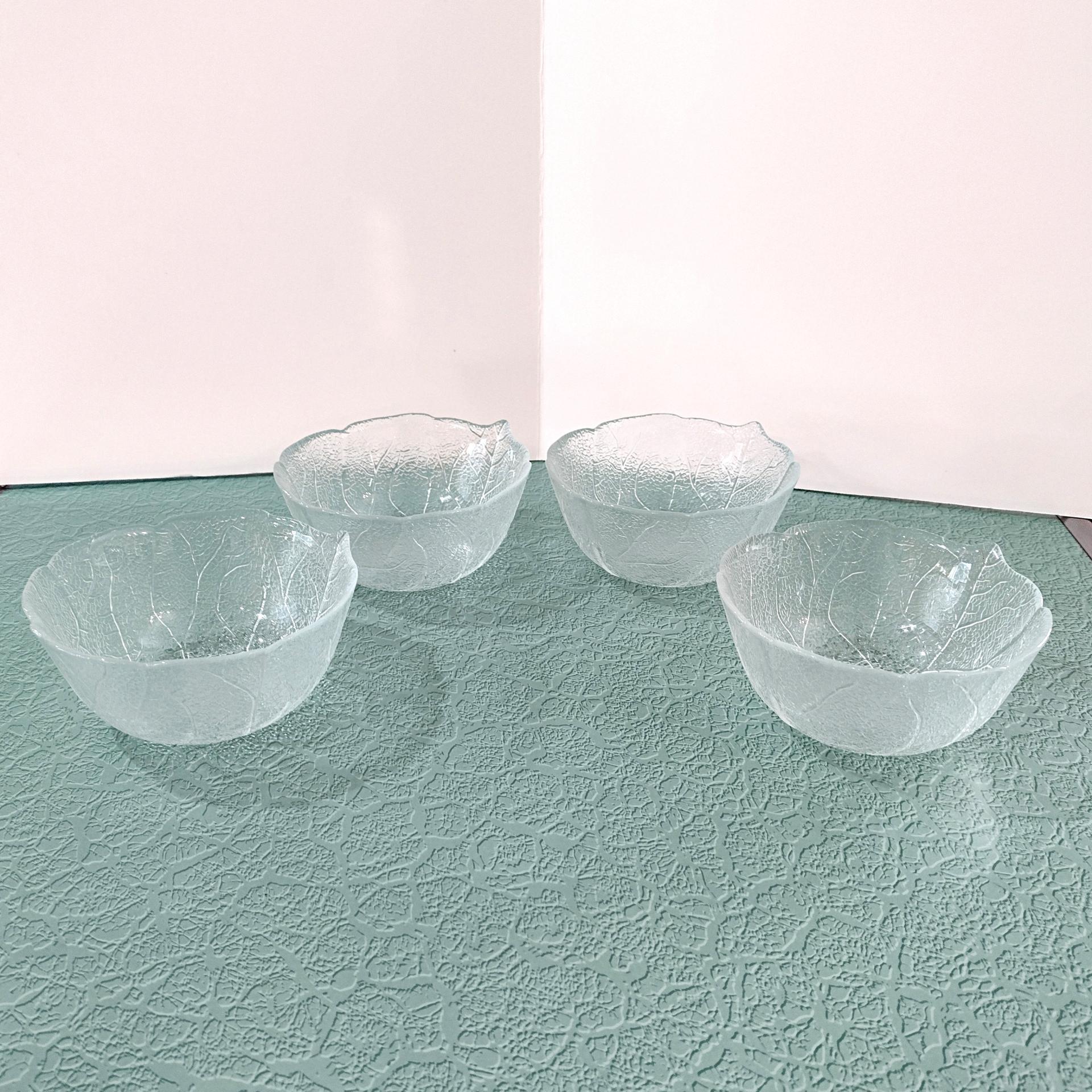 Vintage Arcoroc France Aspen Leaf Five Inch Round Bowls, Set of 4