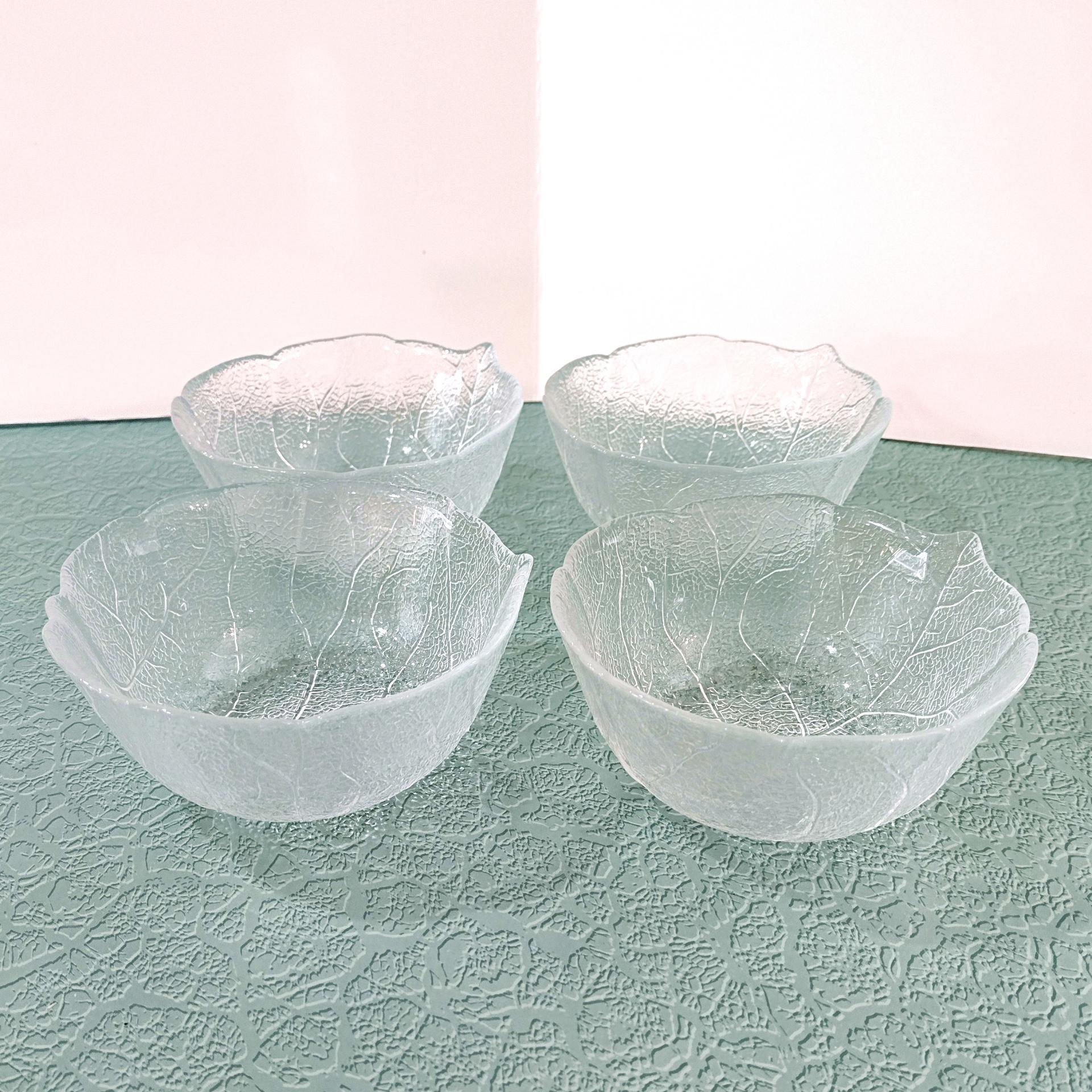 Vintage Arcoroc France Aspen Leaf Five Inch Round Bowls, Set of 4