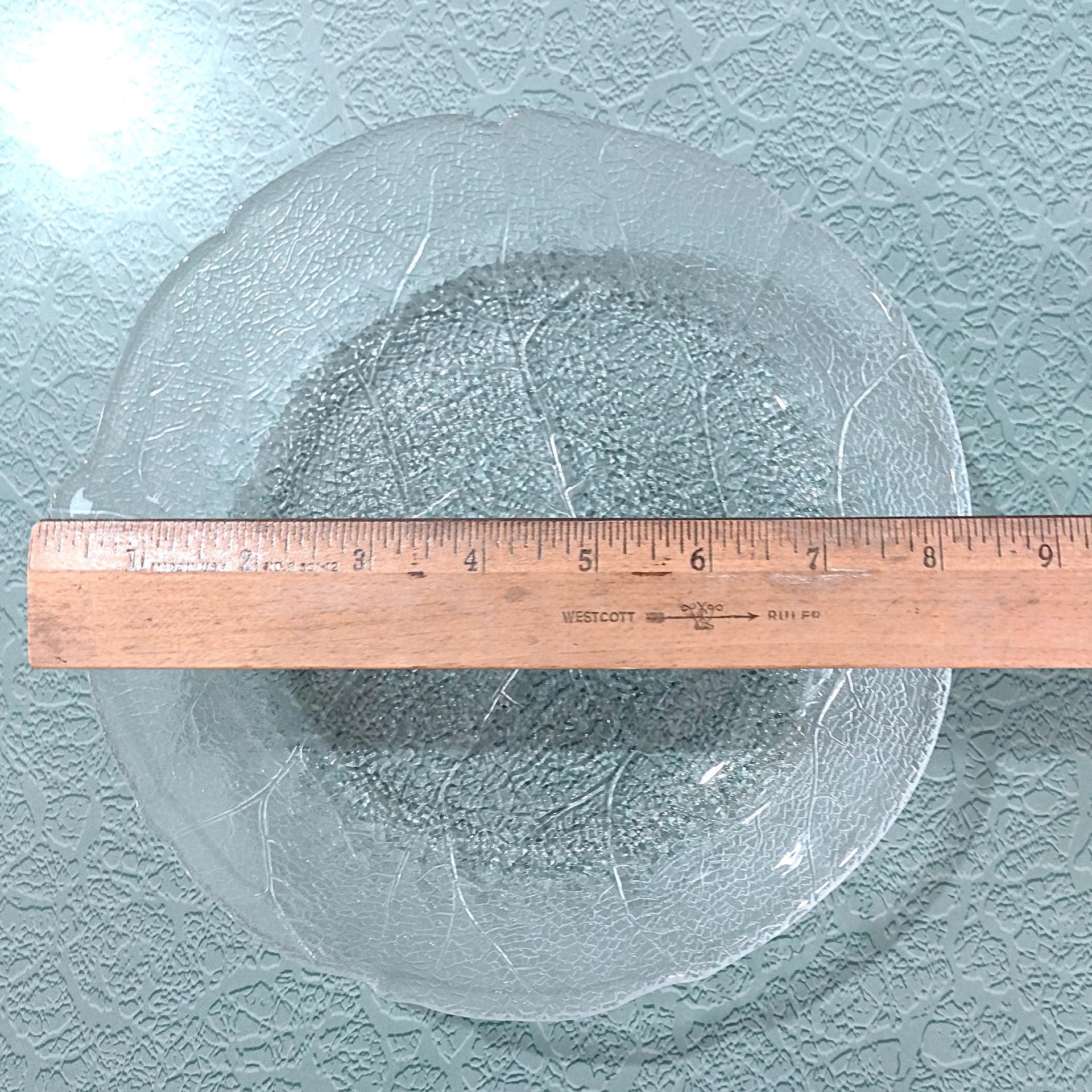 Vintage Arcoroc France Aspen Leaf Clear Glass Coupe Soup Bowl