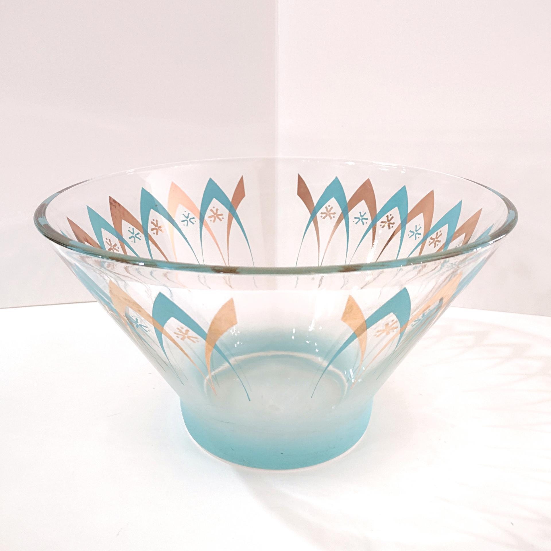 Vintage Anchor Hocking Happy Hour Atomic Boomerang Starburst Chip or Salad Bowl