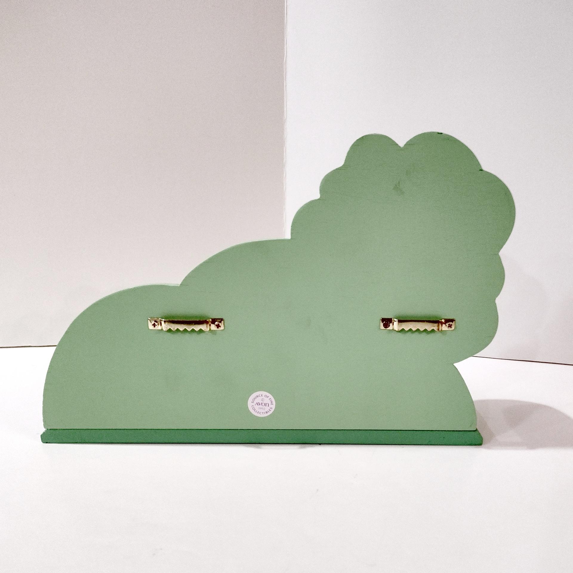 Vintage Avon Best Buddies Display Shelf, Wall Mount or Tabletop Green Tree Wooden Shelf, Kids Room Decor