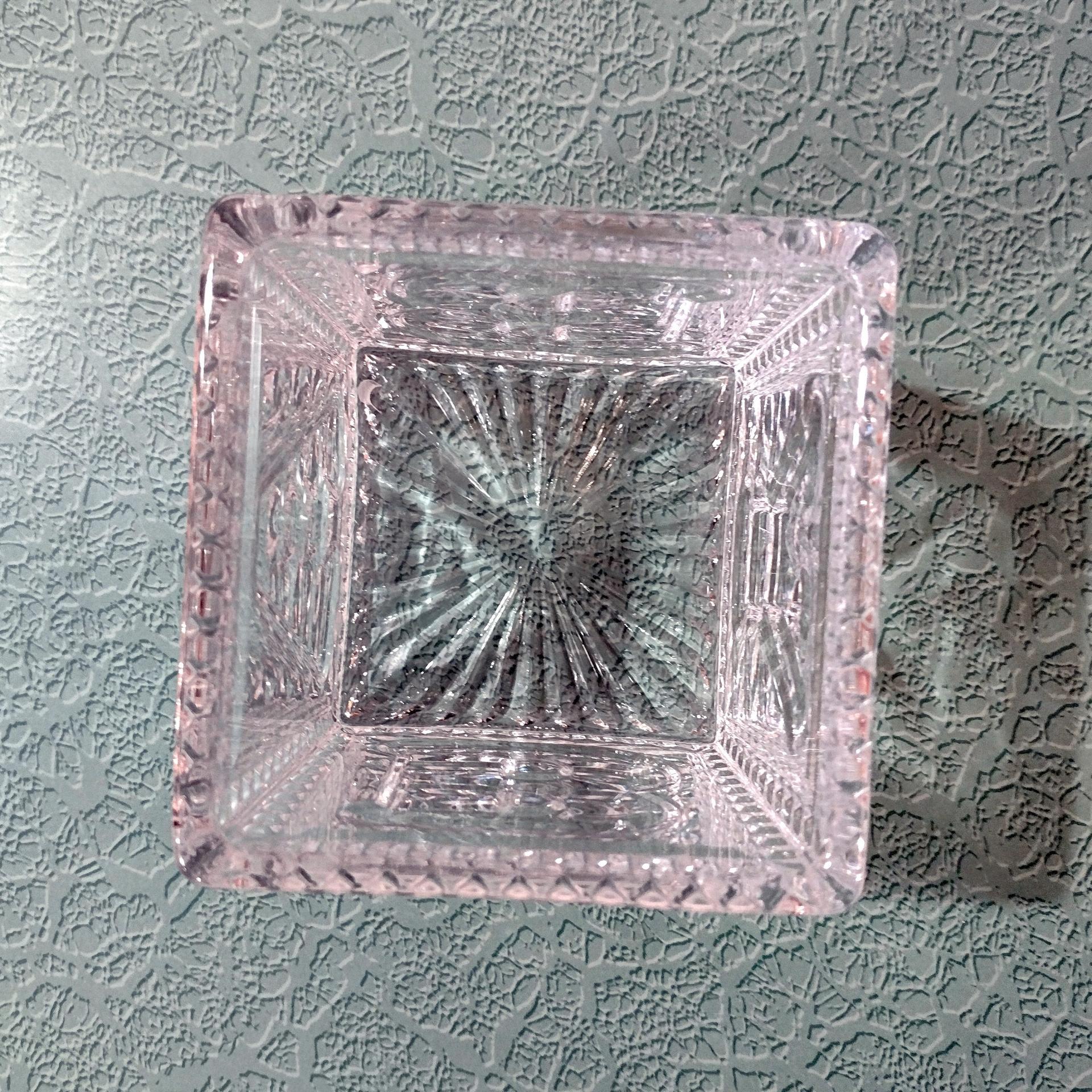 Vintage Glass Baby Cube Box, Storage Holder, Planter Pot