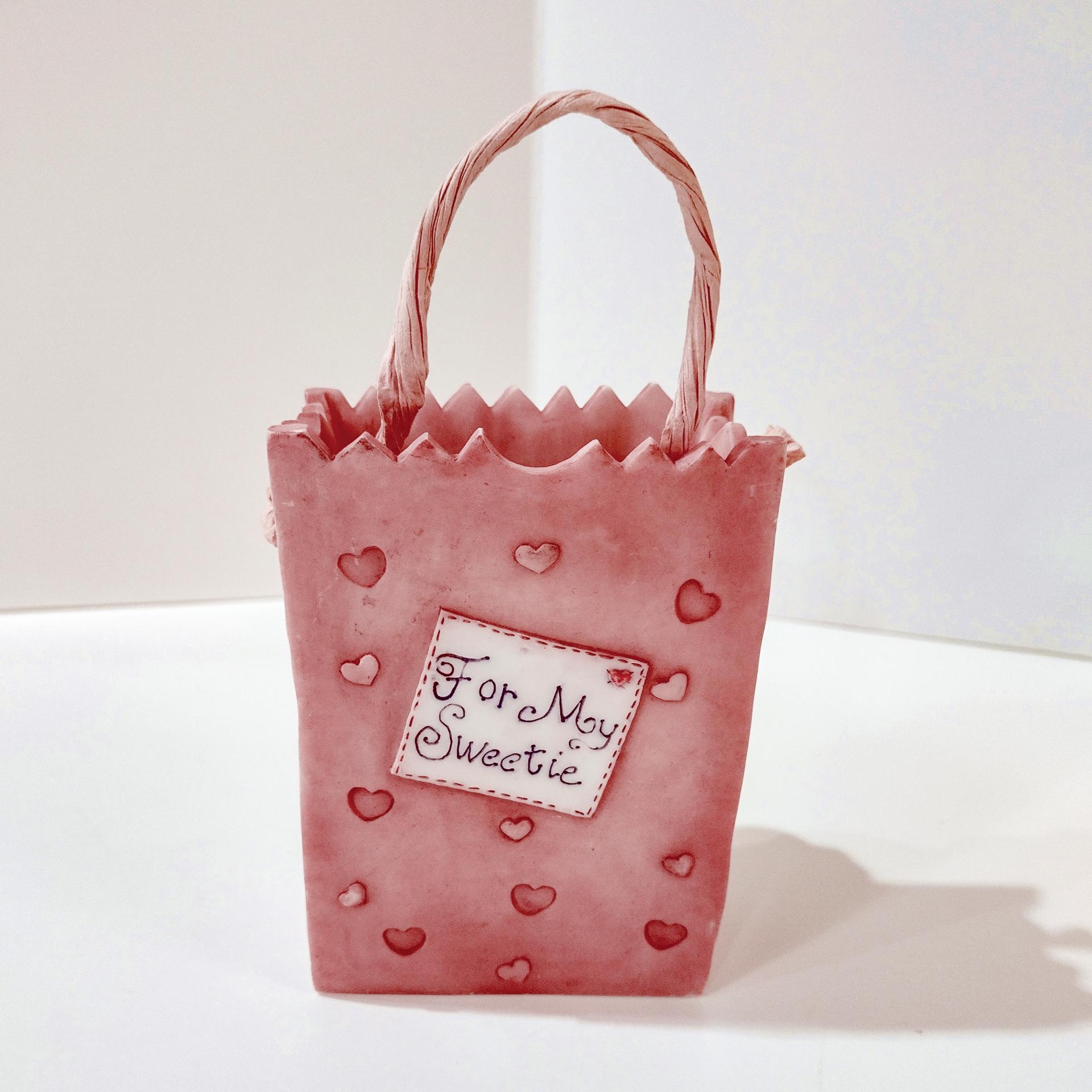 Vintage 1995 Cherished Teddies Valentines Cupid Ceramic Resin Treat Bag, Priscilla Hillman Enesco Teddy Bear Figurine