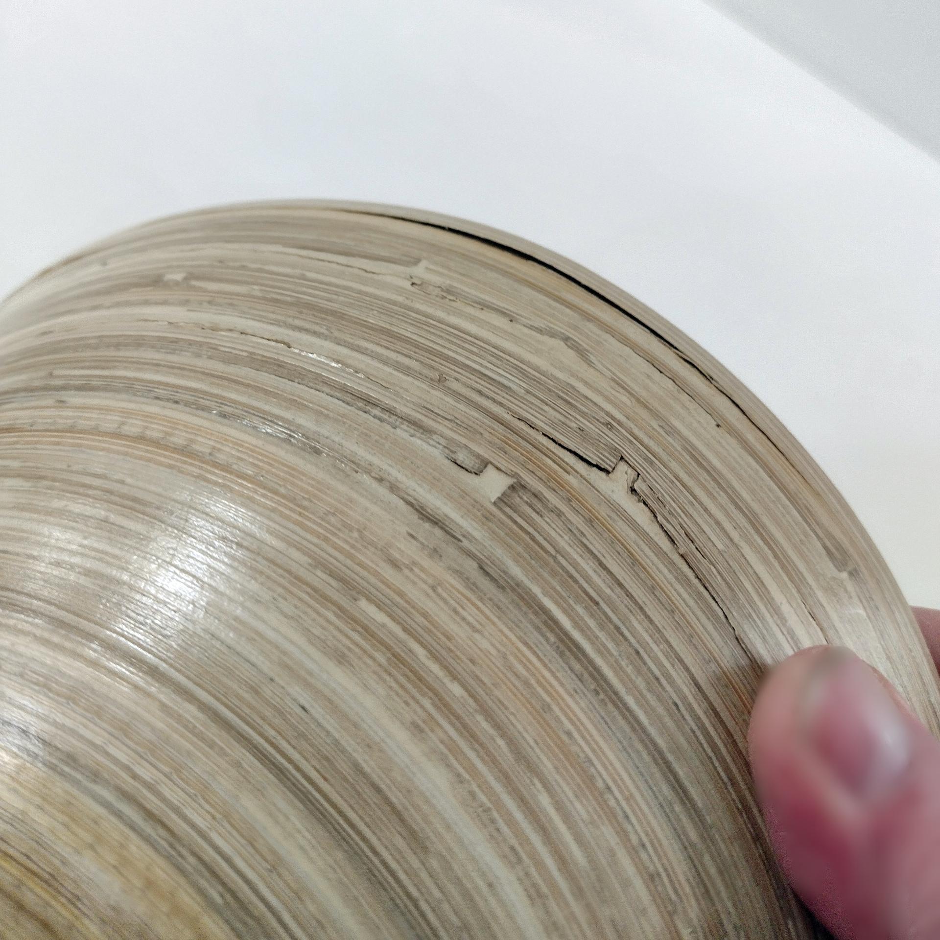 Vintage Bamboo Salad Soup Serving Bowls, Set of Two