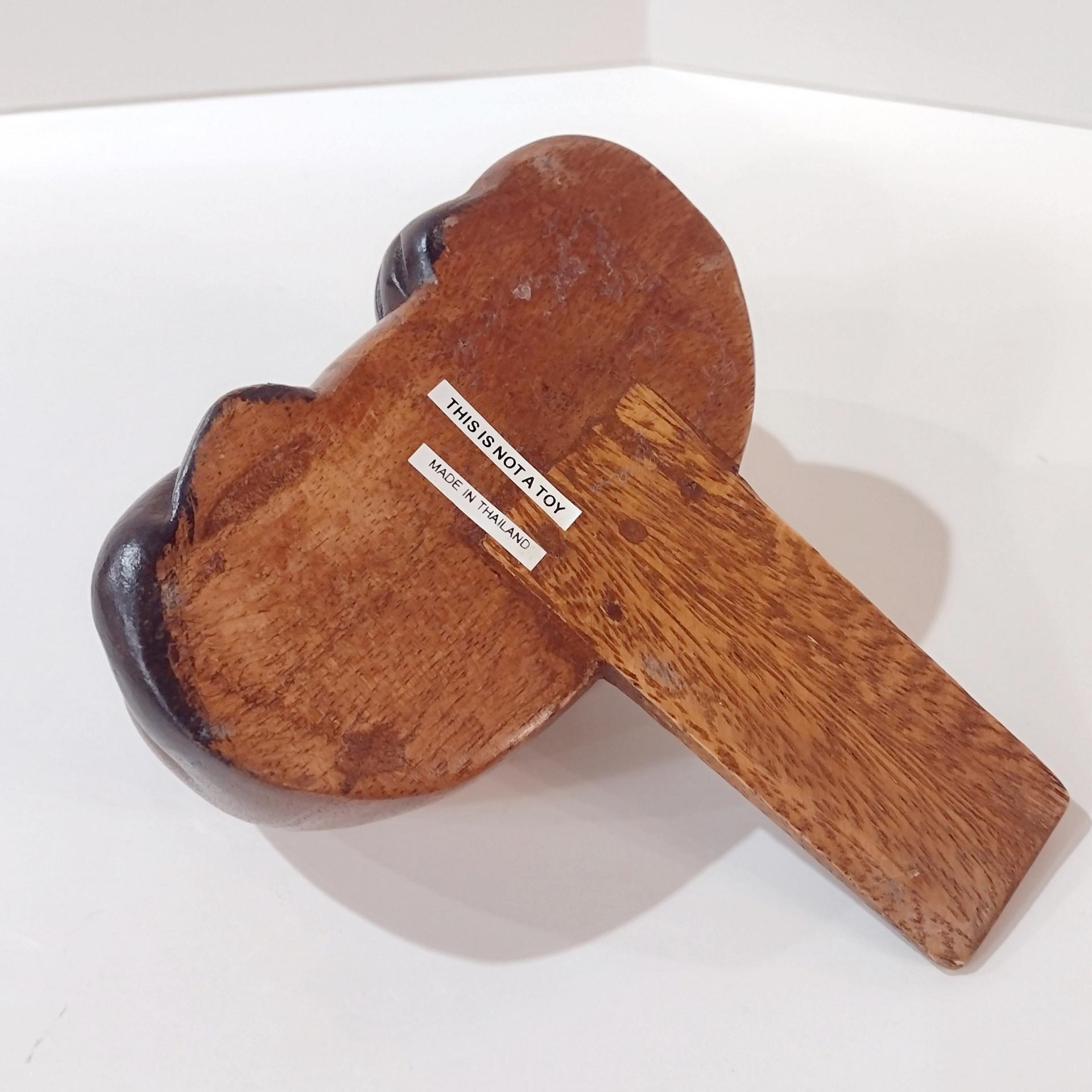 Hand Carved Wooden Sleeping Cat Book End Shelf Sitter, Cat Nap Kitten Figurine